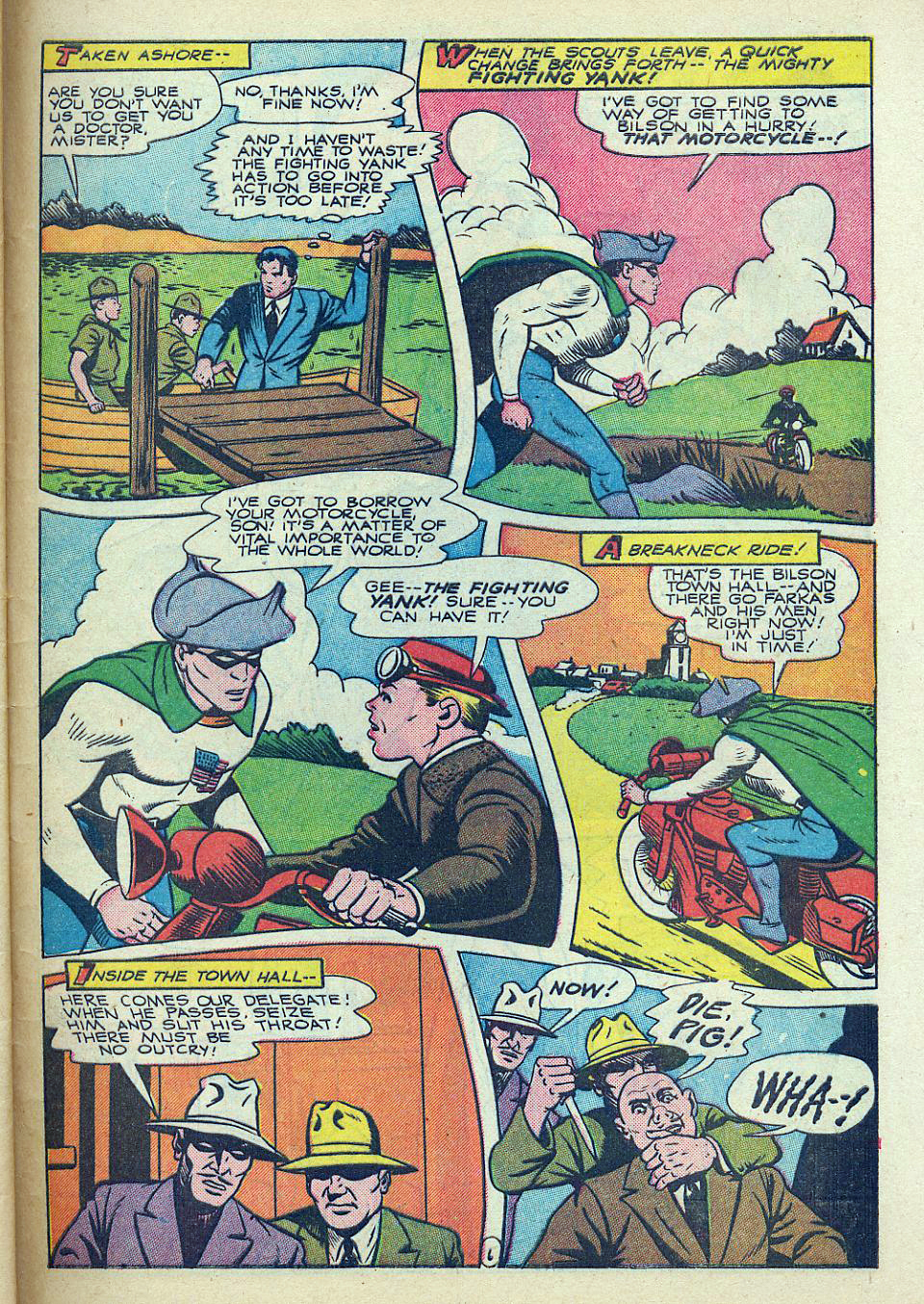 The Fighting Yank, America's Best Comics #18, page 7. Public domain. Source: https://commons.wikimedia.org/wiki/File%3AAmericasBestComics1845.jpg