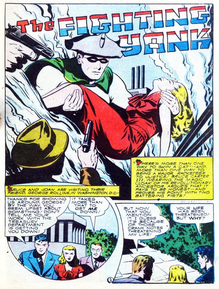The Fighting Yank, America's Best Comics #22, page 1. Public domain. Source: https://commons.wikimedia.org/wiki/File%3AAmericasBestComics2231.jpg