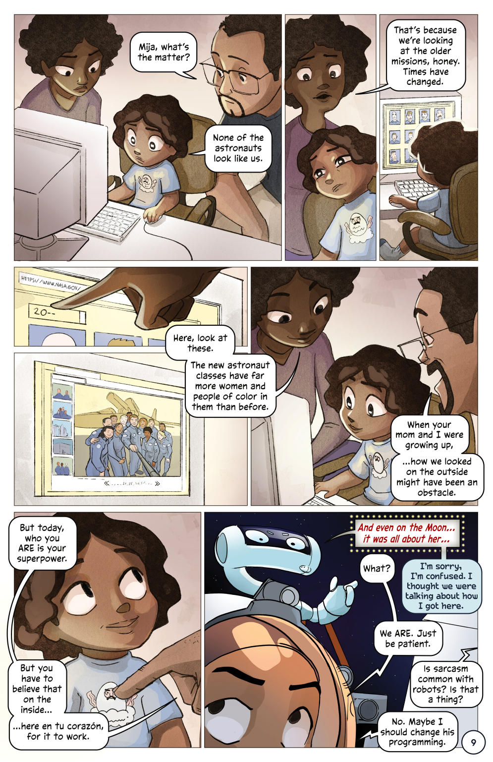 First Woman #1: Dream to Reality, page 11. Credit: NASA. Public domain (U.S. government work).