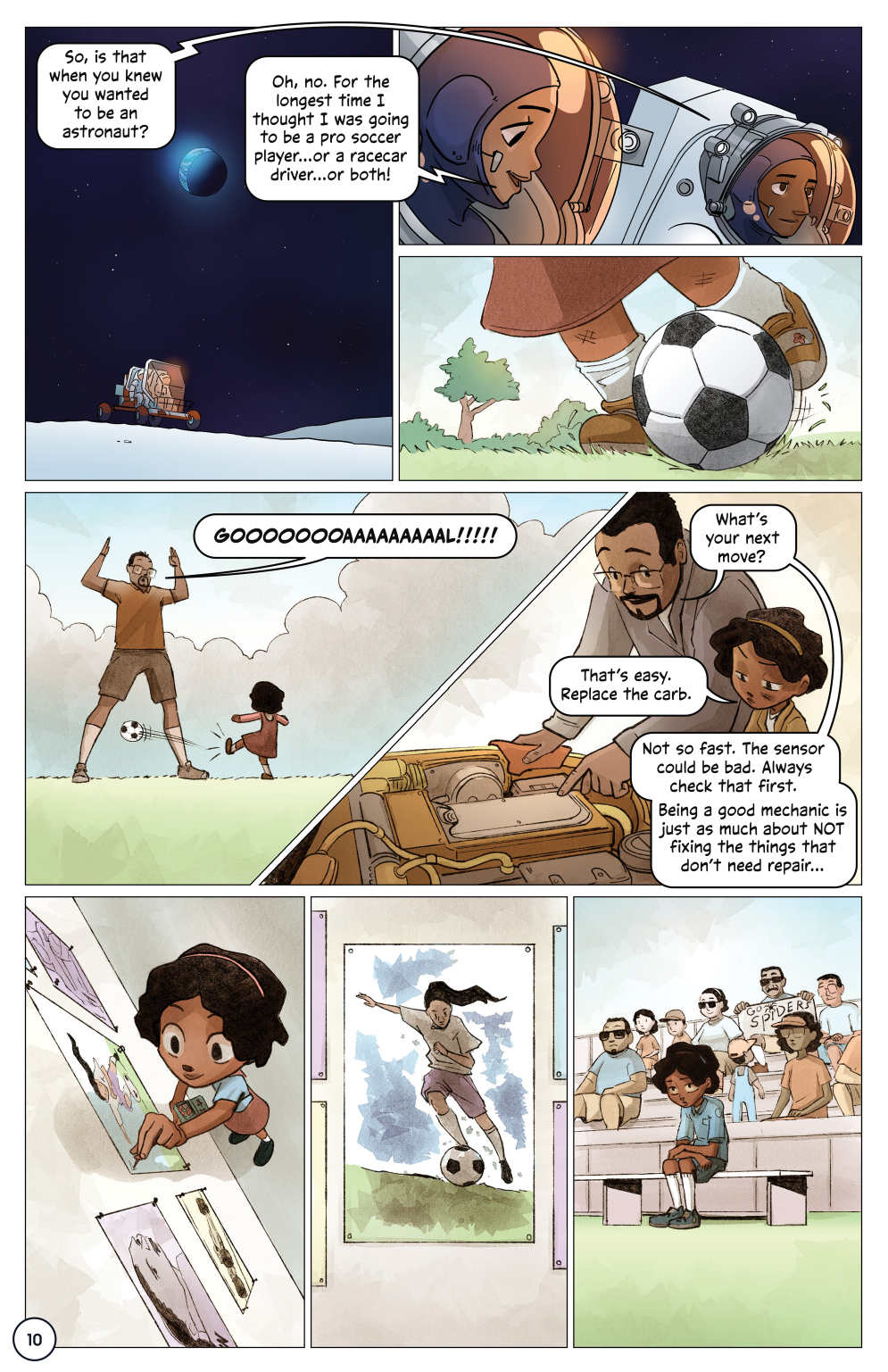 First Woman #1: Dream to Reality, page 12. Credit: NASA. Public domain (U.S. government work).