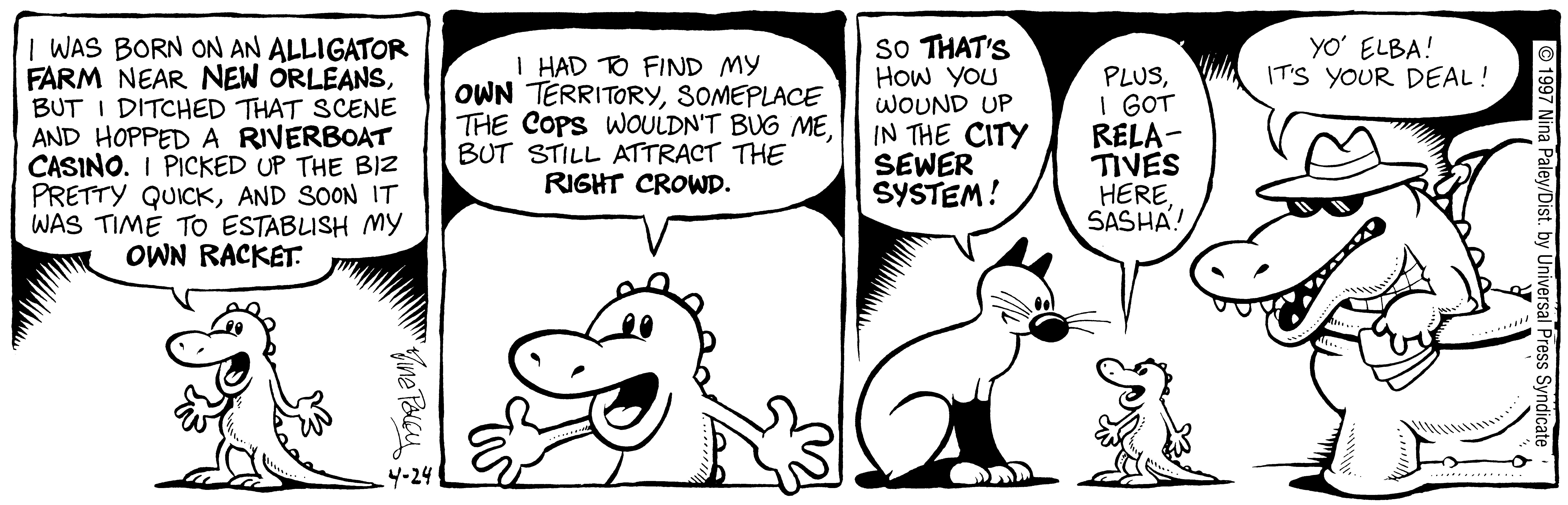 Fluff daily strip, Apr 24, 1997. Nina Paley, CC BY-SA 3.0 US. Print master from https://archive.org/details/FluffComicStrips (TIFF converted losslessly to PNG for the web).