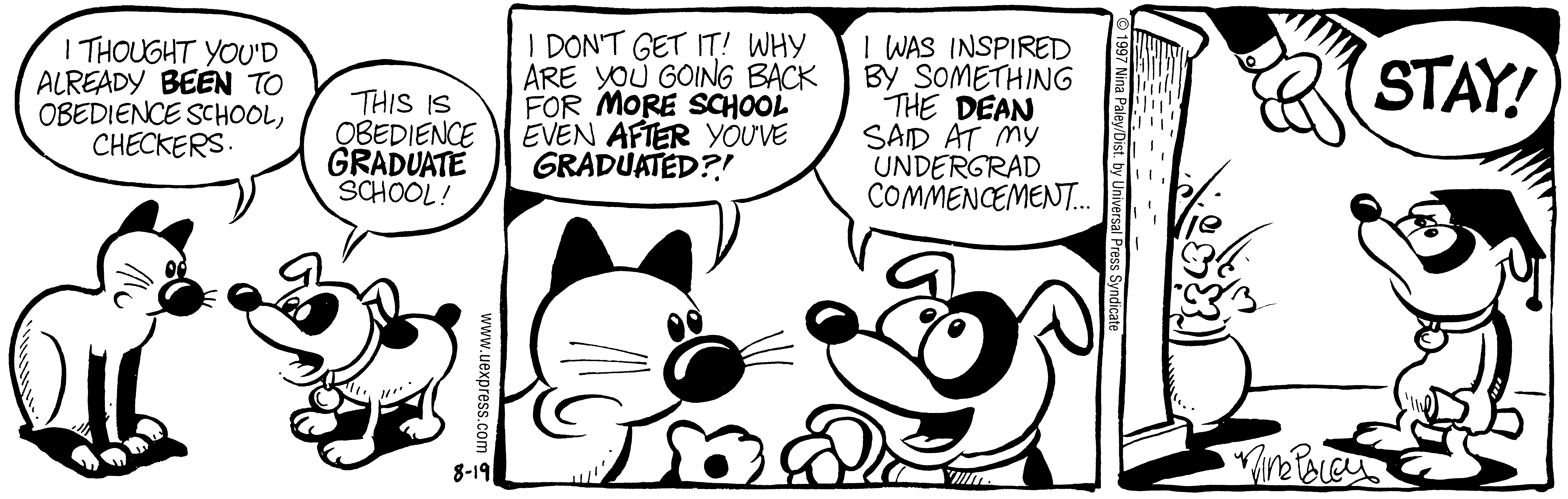 Fluff daily strip, Aug 19, 1997. Nina Paley, CC BY-SA 3.0 US. Print master from https://archive.org/details/FluffComicStrips (TIFF converted losslessly to PNG for the web).