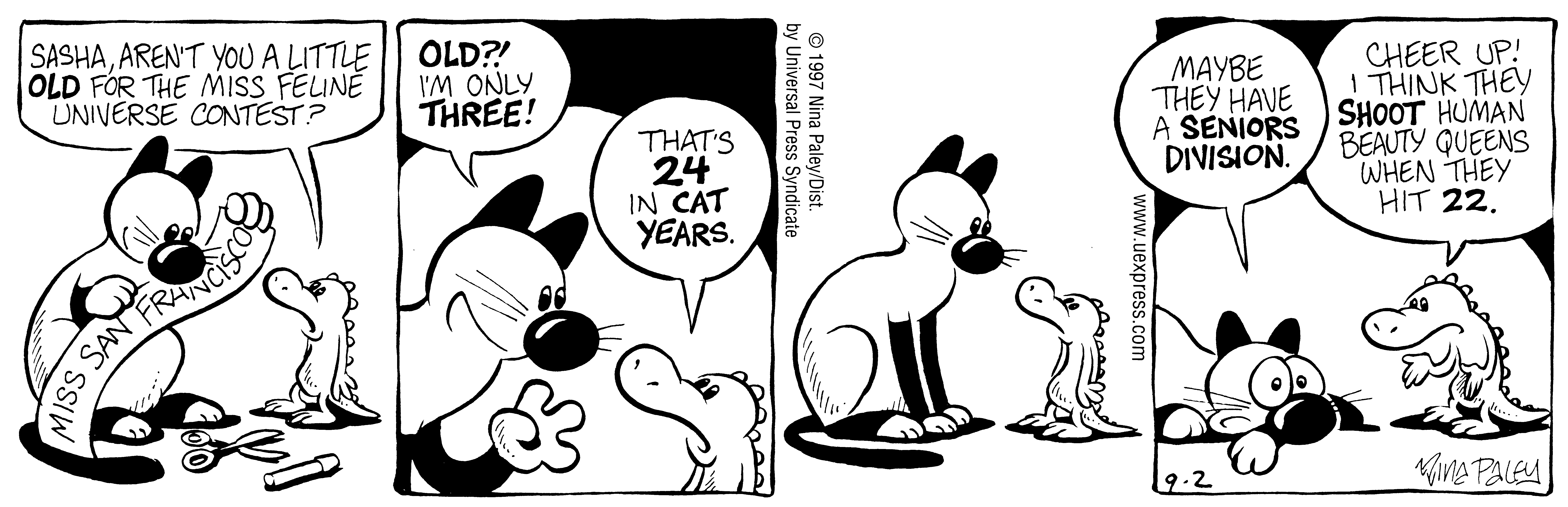 Fluff daily strip, Sep 2, 1997. Nina Paley, CC BY-SA 3.0 US. Print master from https://archive.org/details/FluffComicStrips (TIFF converted losslessly to PNG for the web).