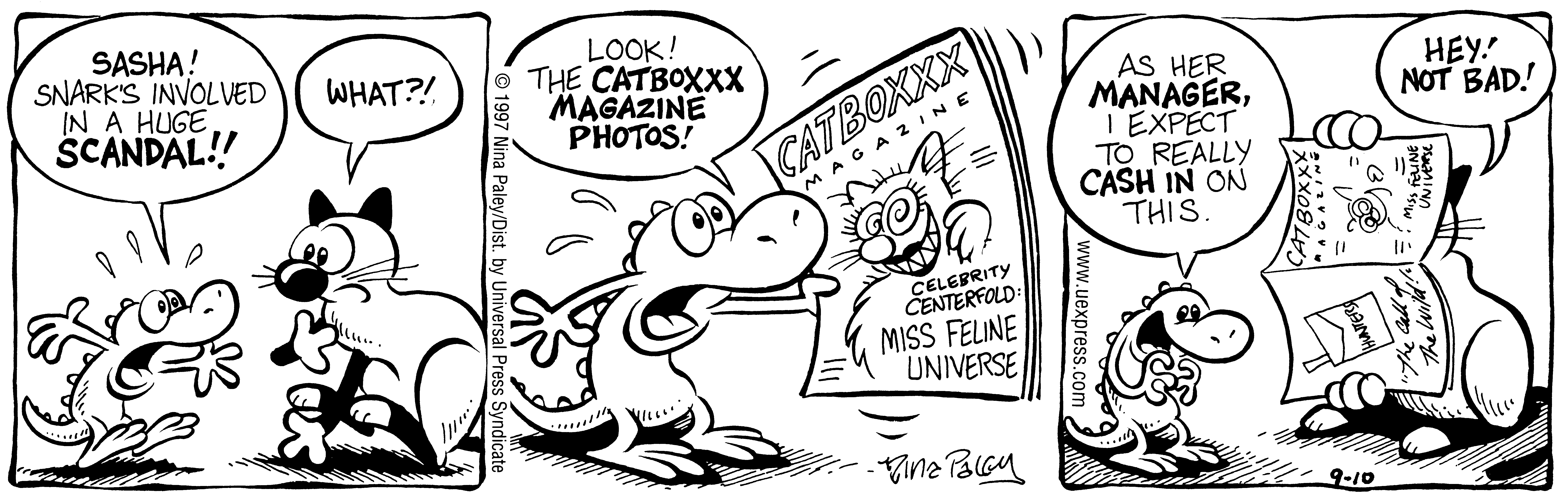 Fluff daily strip, Sep 10, 1997. Nina Paley, CC BY-SA 3.0 US. Print master from https://archive.org/details/FluffComicStrips (TIFF converted losslessly to PNG for the web).
