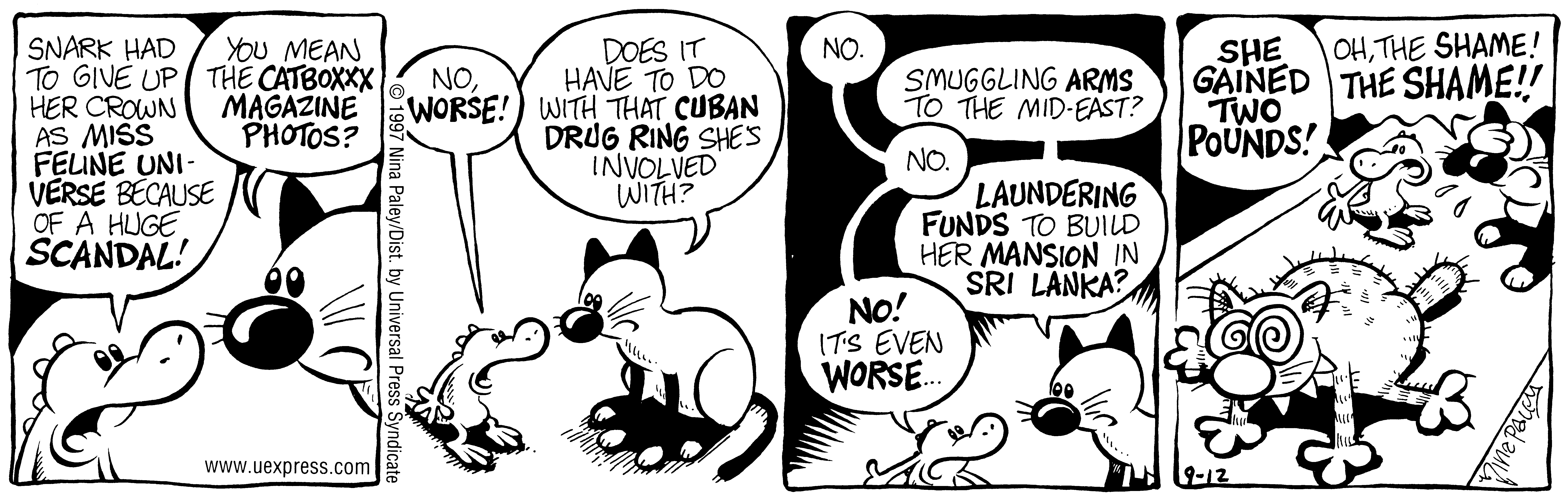 Fluff daily strip, Sep 12, 1997. Nina Paley, CC BY-SA 3.0 US. Print master from https://archive.org/details/FluffComicStrips (TIFF converted losslessly to PNG for the web).
