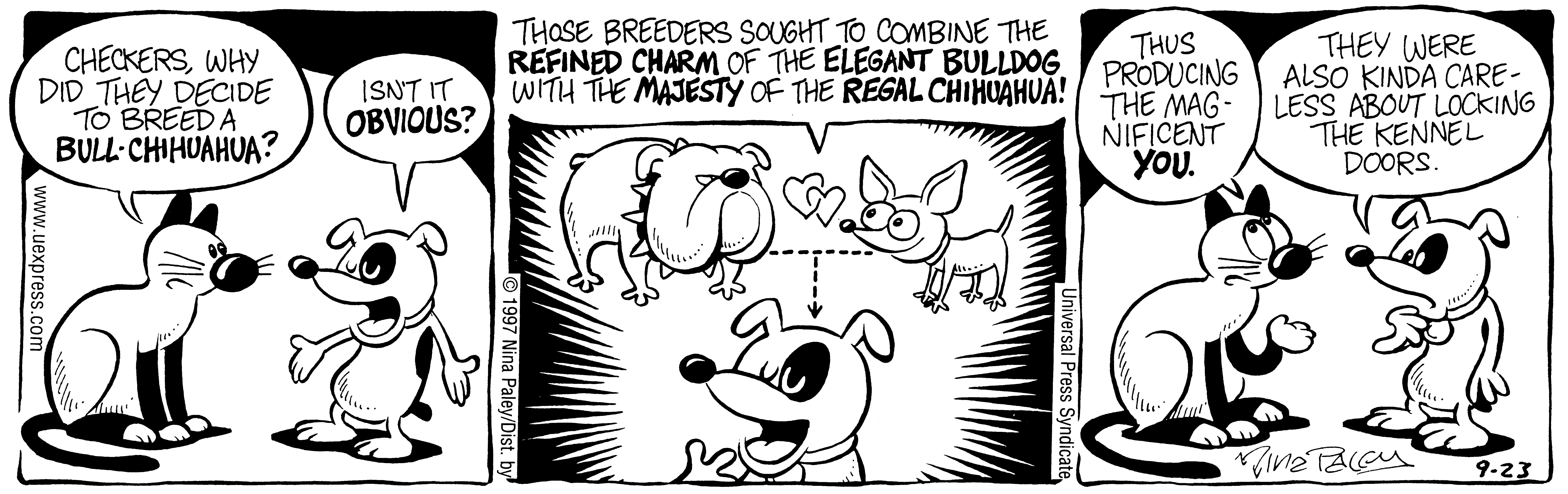 Fluff daily strip, Sep 23, 1997. Nina Paley, CC BY-SA 3.0 US. Print master from https://archive.org/details/FluffComicStrips (TIFF converted losslessly to PNG for the web).