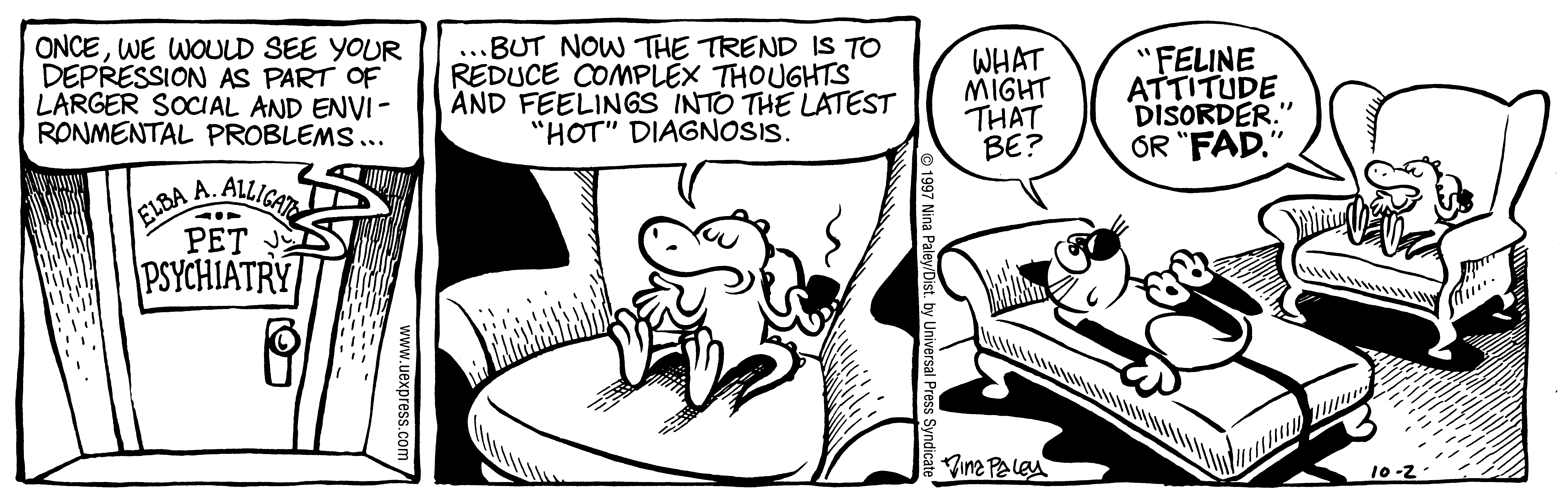Fluff daily strip, Oct 2, 1997. Nina Paley, CC BY-SA 3.0 US. Print master from https://archive.org/details/FluffComicStrips (TIFF converted losslessly to PNG for the web).