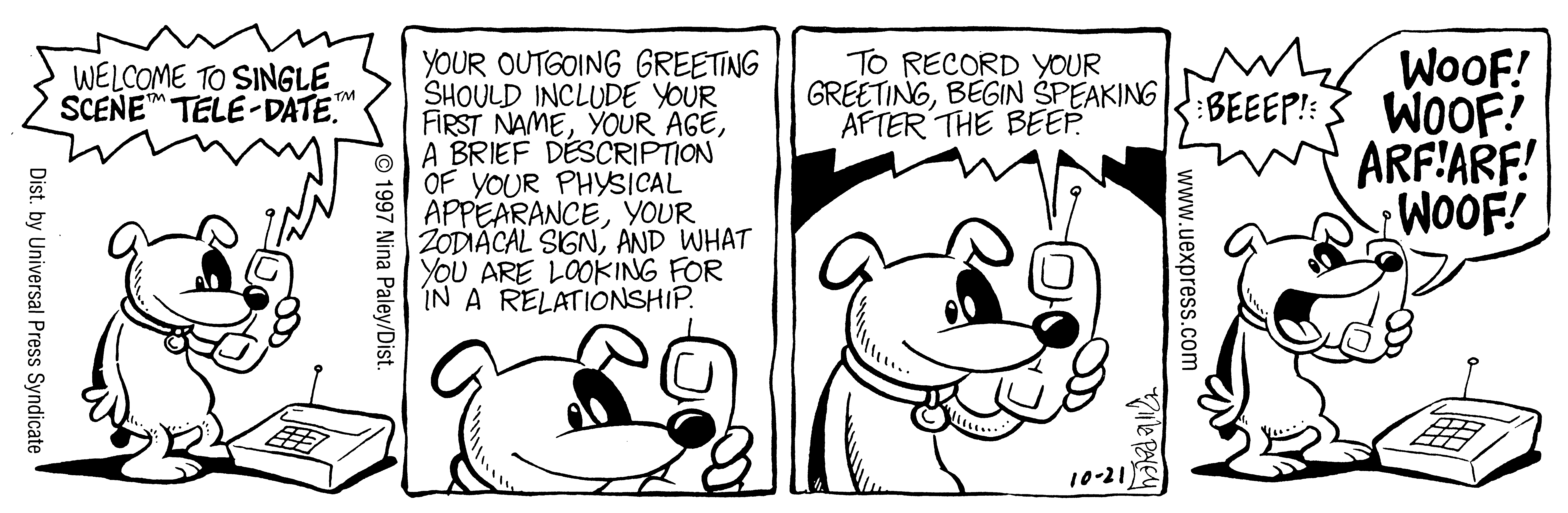 Fluff daily strip, Oct 21, 1997. Nina Paley, CC BY-SA 3.0 US. Print master from https://archive.org/details/FluffComicStrips (TIFF converted losslessly to PNG for the web).
