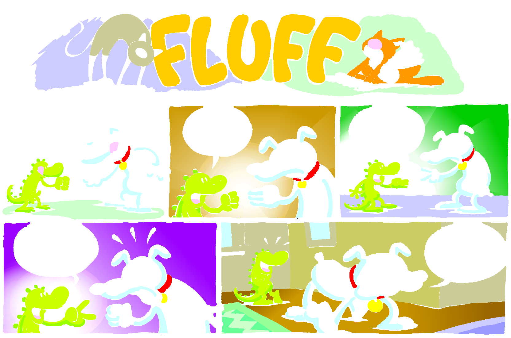 Fluff sunday strip, May 4, 1997. Nina Paley, CC BY-SA 3.0 US. Print master from https://archive.org/details/FluffComicStrips (TIFF converted losslessly to PNG for the web).