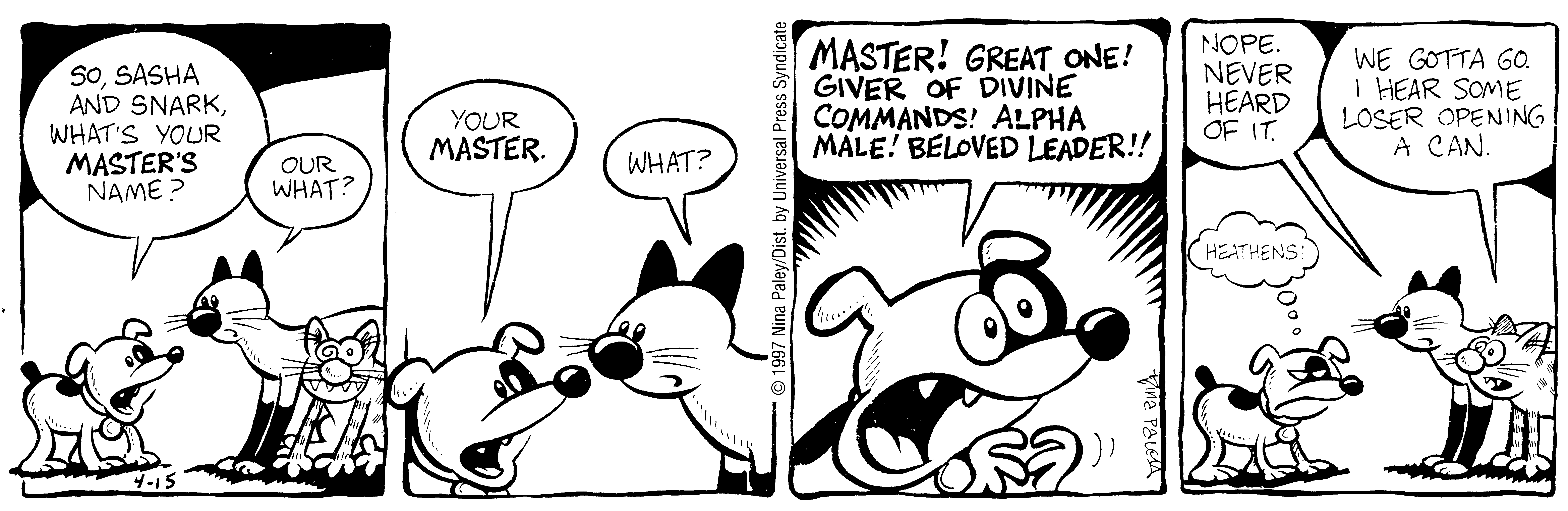 Fluff daily strip, Apr 15, 1997. Nina Paley, CC BY-SA 3.0 US. Print master from https://archive.org/details/FluffComicStrips (TIFF converted losslessly to PNG for the web).