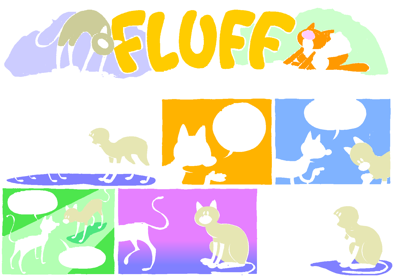 Fluff sunday strip, Nov 16, 1997. Nina Paley, CC BY-SA 3.0 US. Print master from https://archive.org/details/FluffComicStrips (TIFF converted losslessly to PNG for the web).