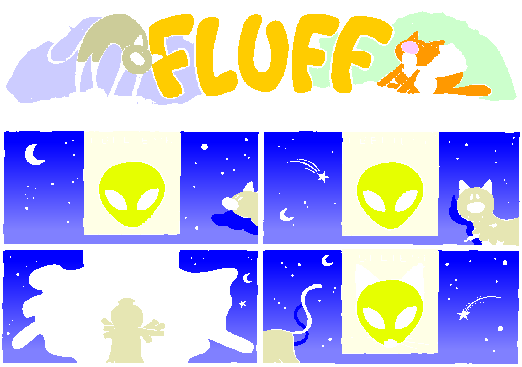 Fluff sunday strip, Dec 7, 1997. Nina Paley, CC BY-SA 3.0 US. Print master from https://archive.org/details/FluffComicStrips (TIFF converted losslessly to PNG for the web).