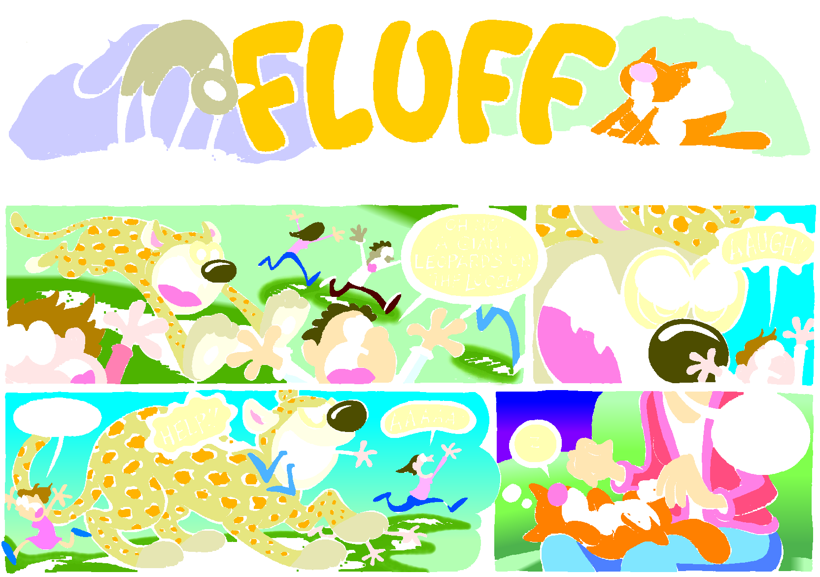 Fluff sunday strip, Feb 22, 1998. Nina Paley, CC BY-SA 3.0 US. Print master from https://archive.org/details/FluffComicStrips (TIFF converted losslessly to PNG for the web).