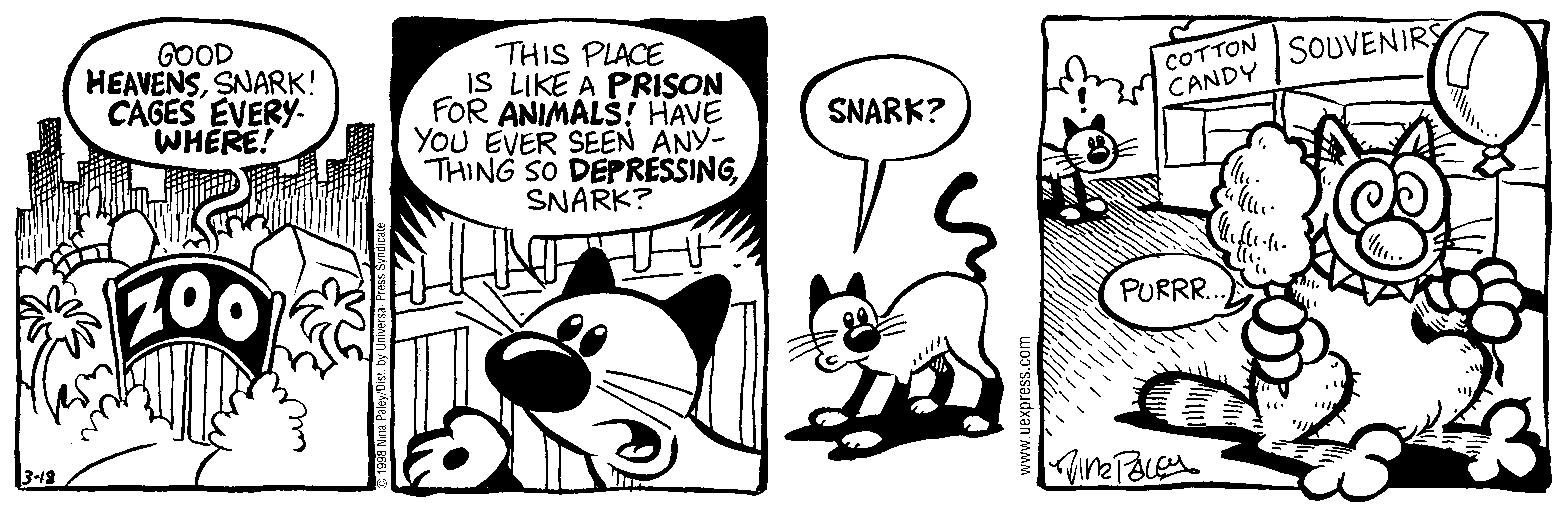 Fluff daily strip, Mar 18, 1998. Nina Paley, CC BY-SA 3.0 US. Print master from https://archive.org/details/FluffComicStrips (TIFF converted losslessly to PNG for the web).