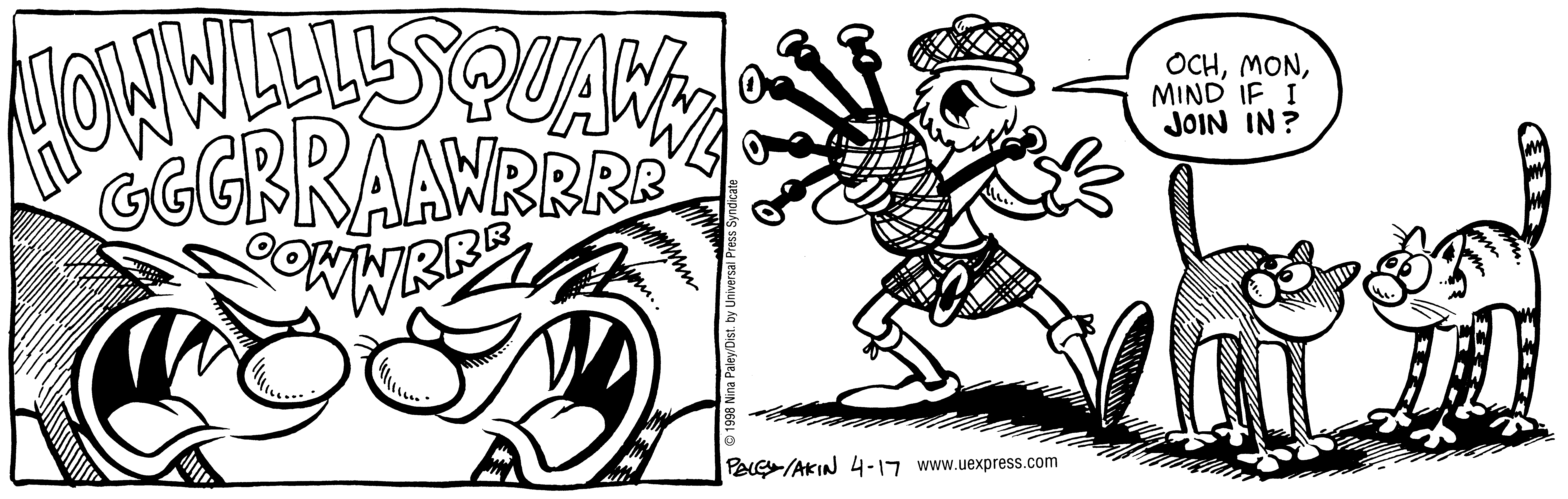 Fluff daily strip, Apr 17, 1998. Nina Paley, CC BY-SA 3.0 US. Print master from https://archive.org/details/FluffComicStrips (TIFF converted losslessly to PNG for the web).