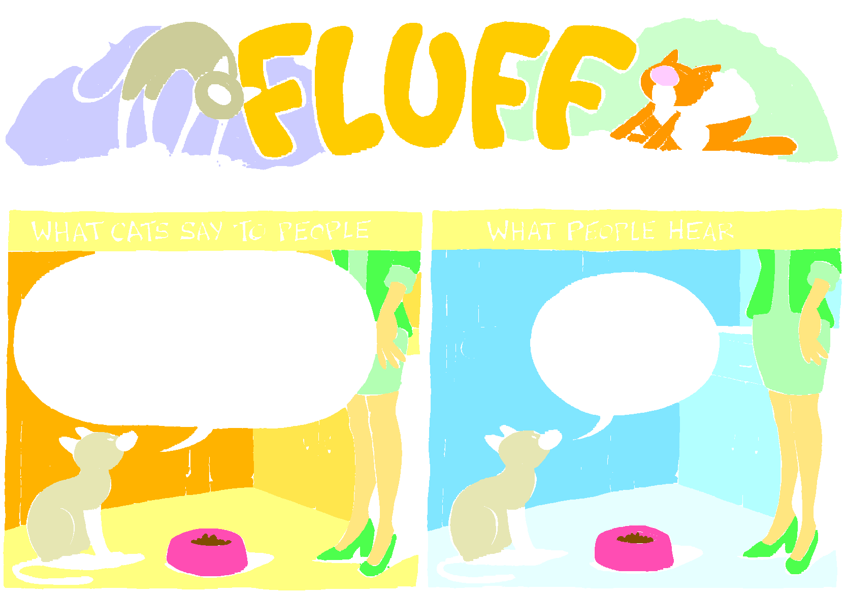 Fluff sunday strip, May 25, 1997. Nina Paley, CC BY-SA 3.0 US. Print master from https://archive.org/details/FluffComicStrips (TIFF converted losslessly to PNG for the web).