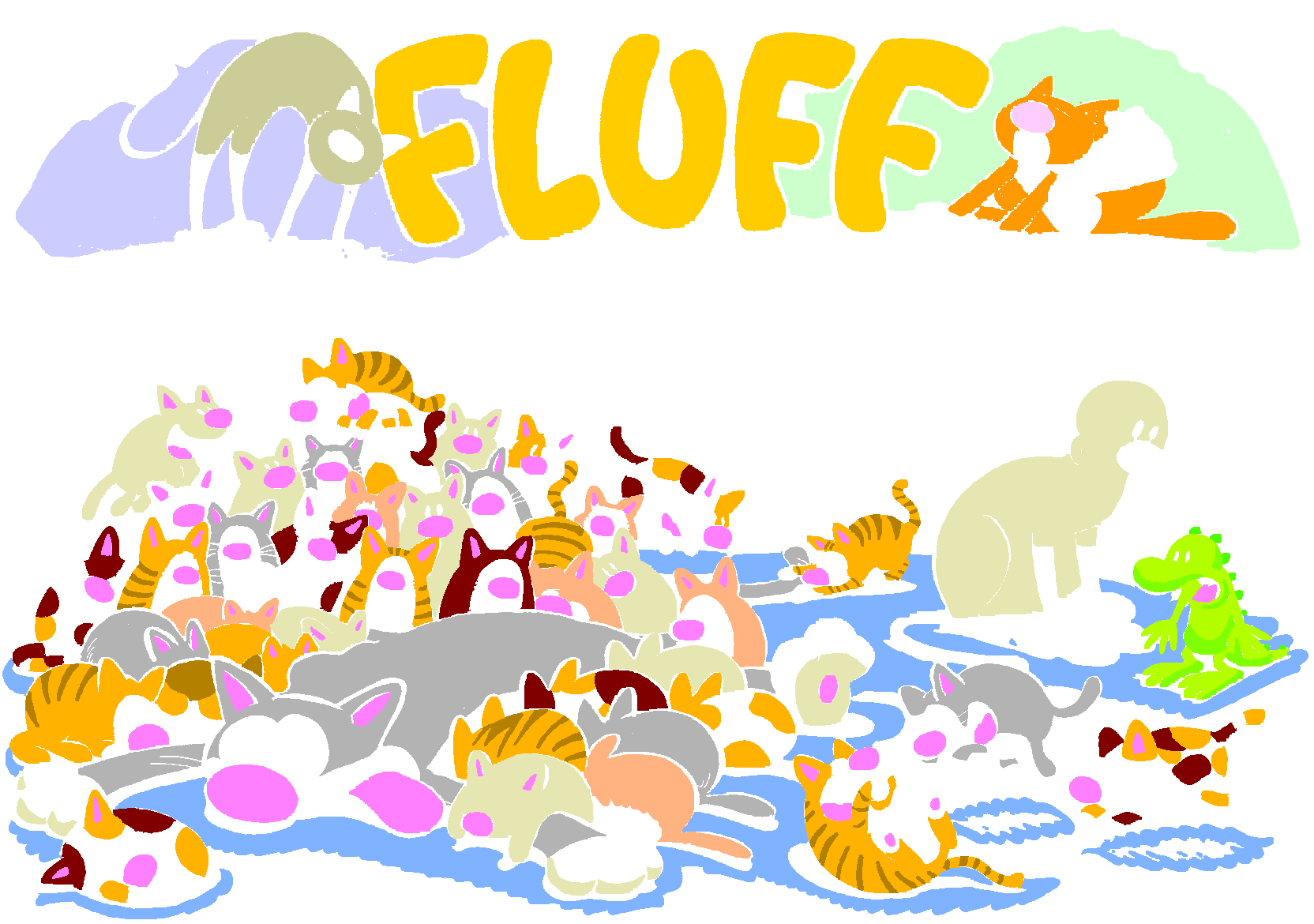 Fluff sunday strip, Jun 28, 1998. Nina Paley, CC BY-SA 3.0 US. Print master from https://archive.org/details/FluffComicStrips (TIFF converted losslessly to PNG for the web).