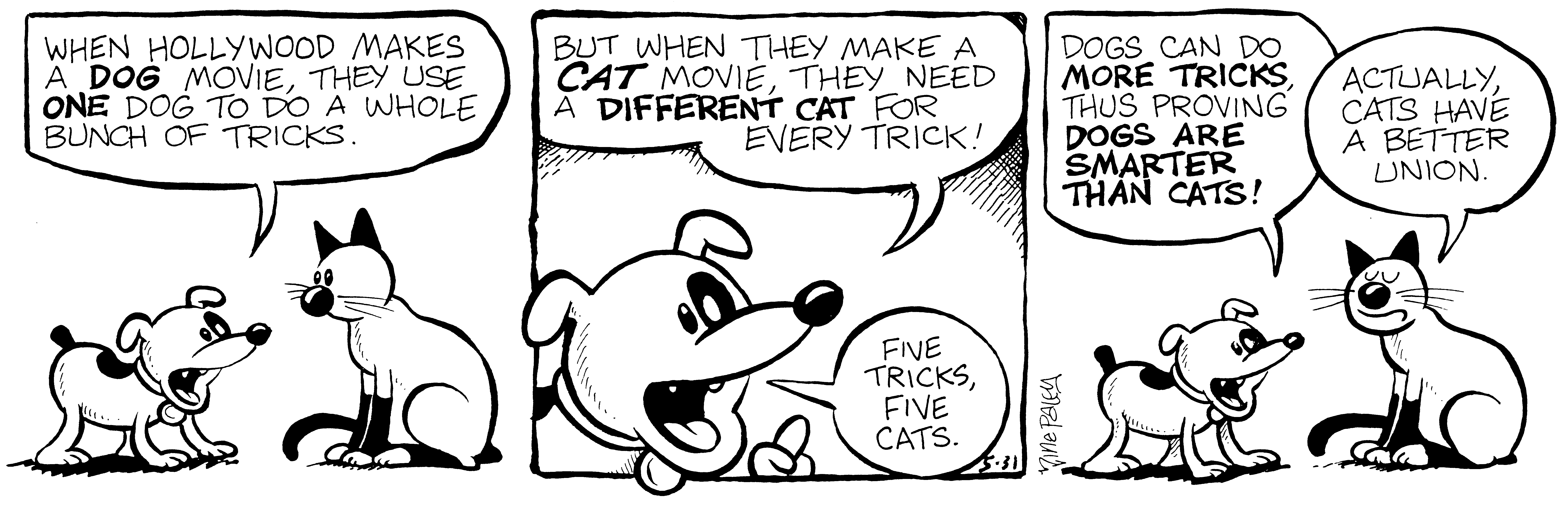 Fluff daily strip, May 31, 1997. Nina Paley, CC BY-SA 3.0 US. Print master from https://archive.org/details/FluffComicStrips (TIFF converted losslessly to PNG for the web).