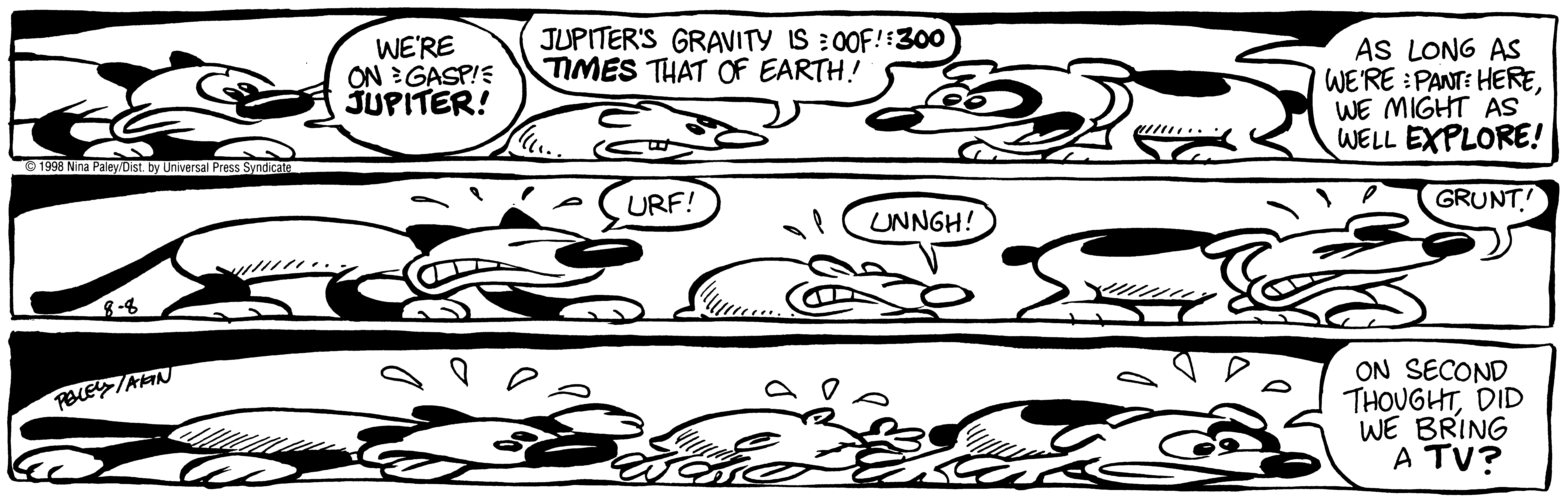 Fluff daily strip, Aug 8, 1998. Nina Paley, CC BY-SA 3.0 US. Print master from https://archive.org/details/FluffComicStrips (TIFF converted losslessly to PNG for the web).