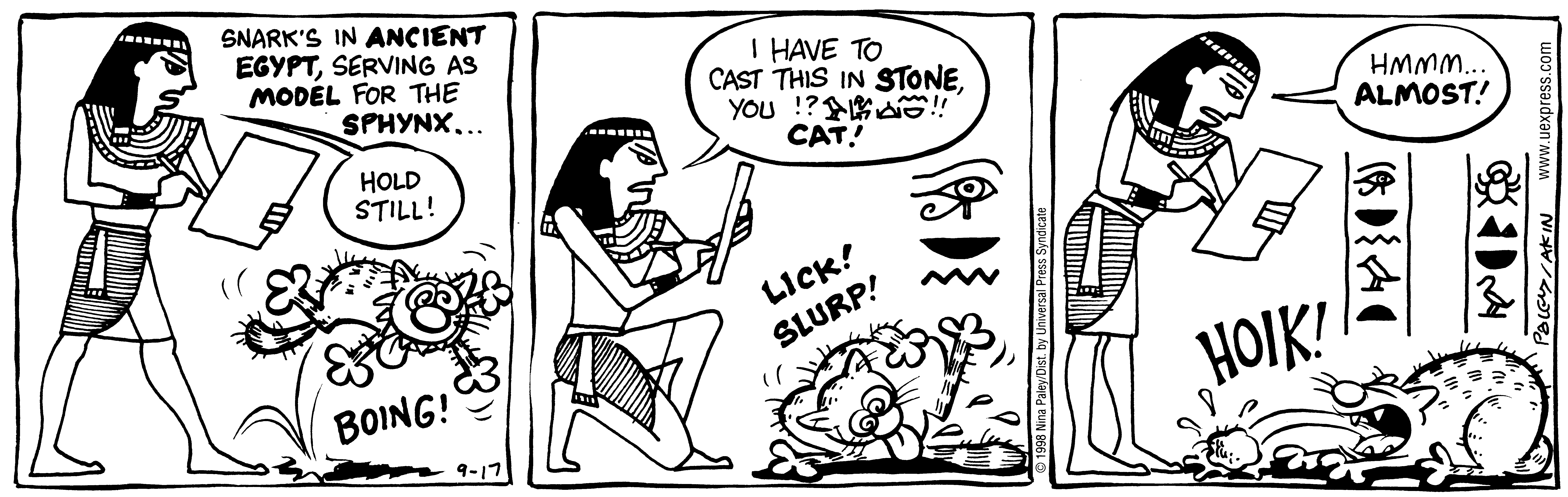 Fluff daily strip, Sep 17, 1998. Nina Paley, CC BY-SA 3.0 US. Print master from https://archive.org/details/FluffComicStrips (TIFF converted losslessly to PNG for the web).