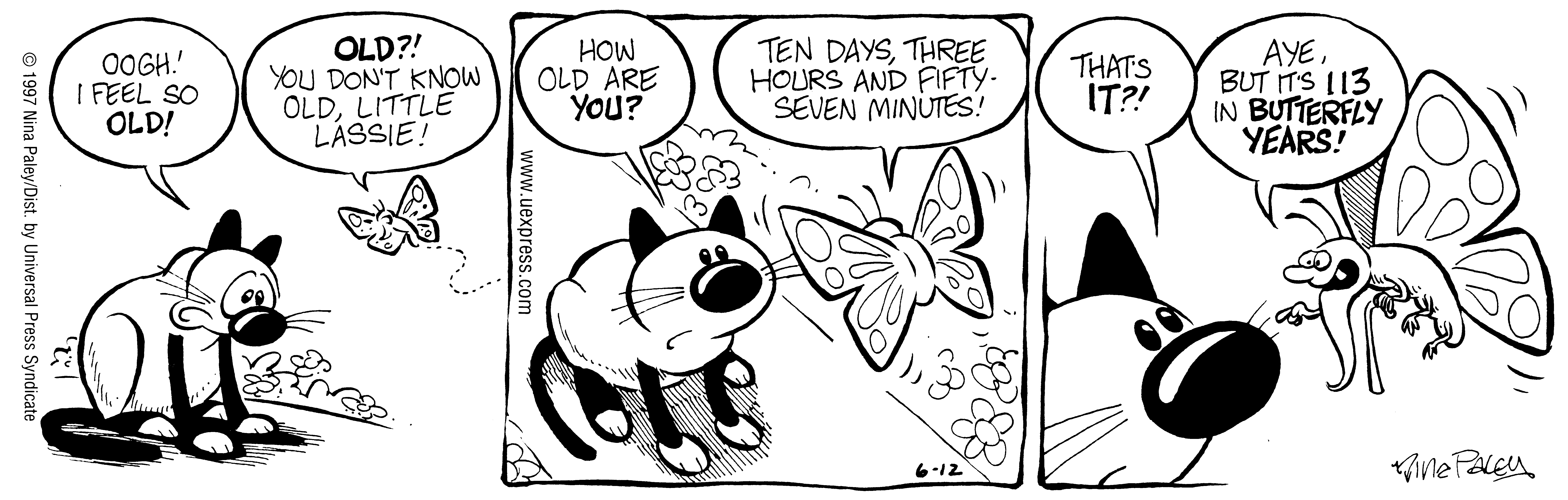 Fluff daily strip, Jun 12, 1997. Nina Paley, CC BY-SA 3.0 US. Print master from https://archive.org/details/FluffComicStrips (TIFF converted losslessly to PNG for the web).