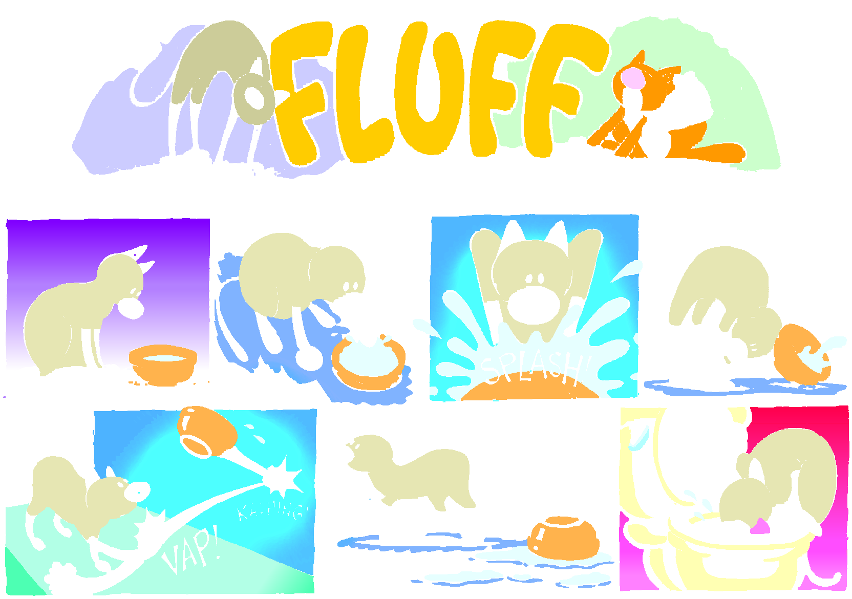 Fluff sunday strip, Jun 15, 1997. Nina Paley, CC BY-SA 3.0 US. Print master from https://archive.org/details/FluffComicStrips (TIFF converted losslessly to PNG for the web).