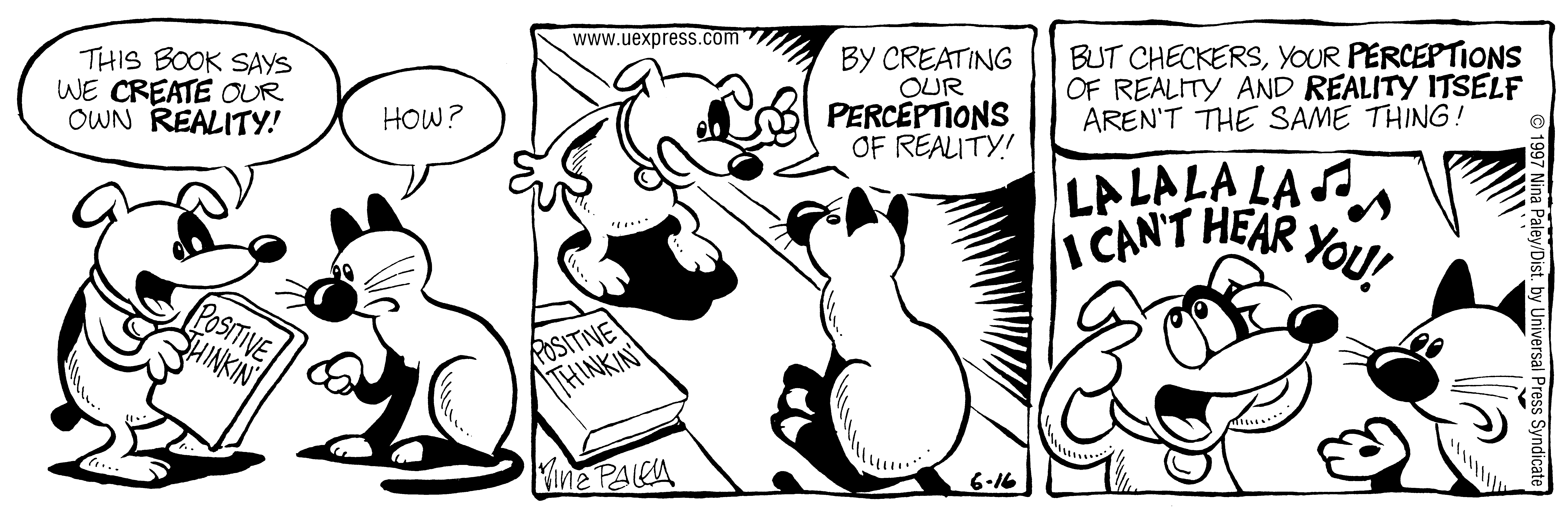 Fluff daily strip, Jun 16, 1997. Nina Paley, CC BY-SA 3.0 US. Print master from https://archive.org/details/FluffComicStrips (TIFF converted losslessly to PNG for the web).