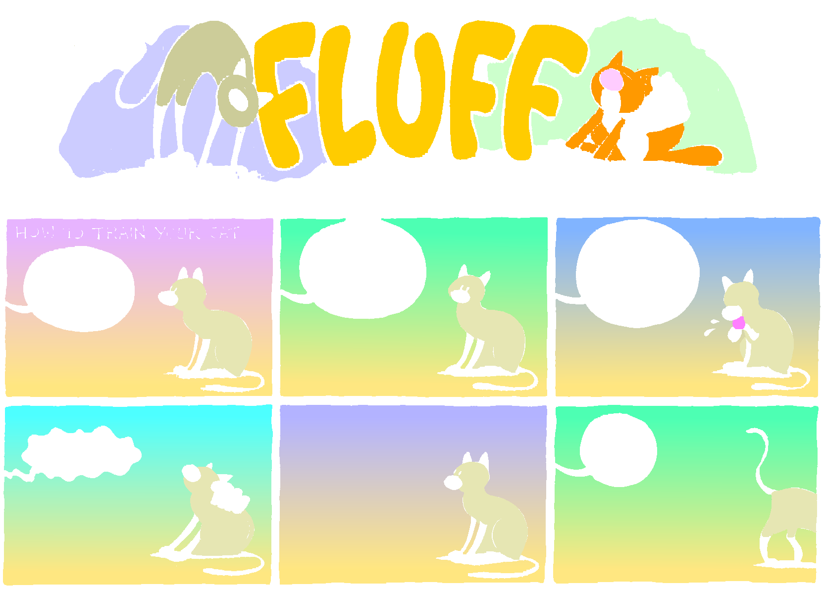 Fluff sunday strip, Jun 22, 1997. Nina Paley, CC BY-SA 3.0 US. Print master from https://archive.org/details/FluffComicStrips (TIFF converted losslessly to PNG for the web).