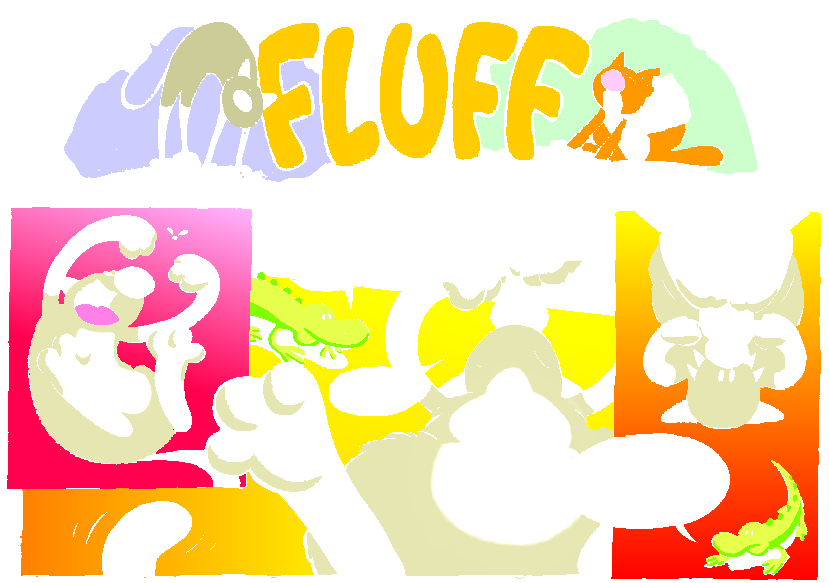 Fluff sunday strip, Jun 29, 1997. Nina Paley, CC BY-SA 3.0 US. Print master from https://archive.org/details/FluffComicStrips (TIFF converted losslessly to PNG for the web).