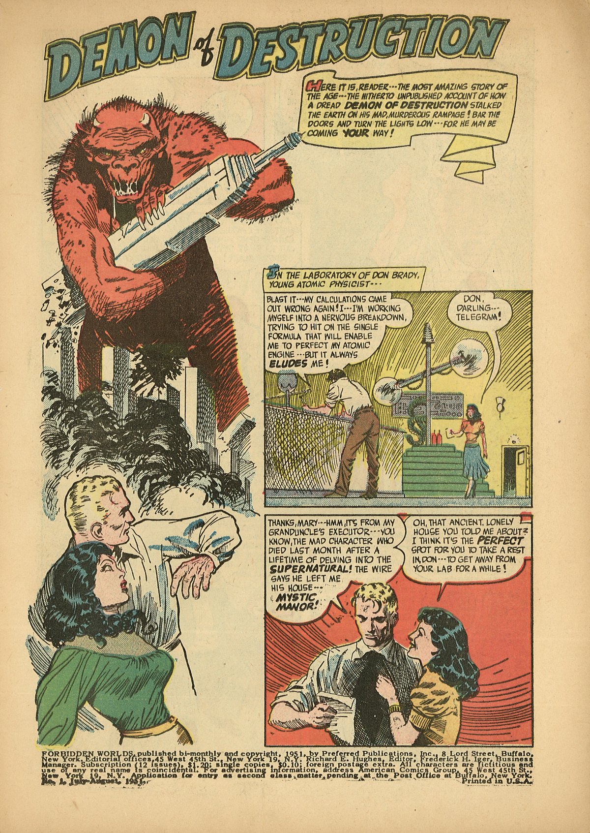Forbidden Worlds #1 (American Comics Group), page 3. Public domain (US).