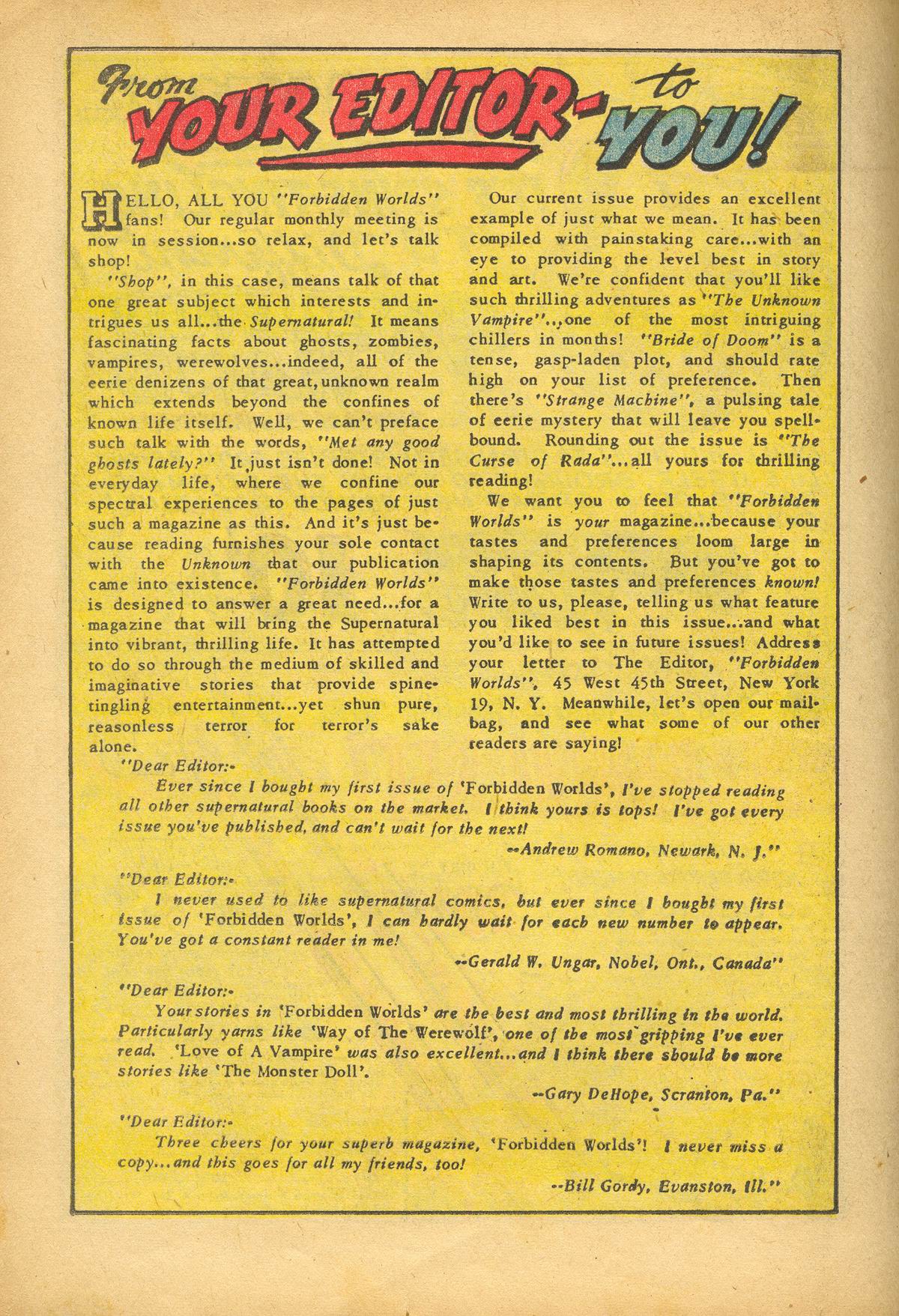 Forbidden Worlds #10 (American Comics Group), page 18. Public domain (US).