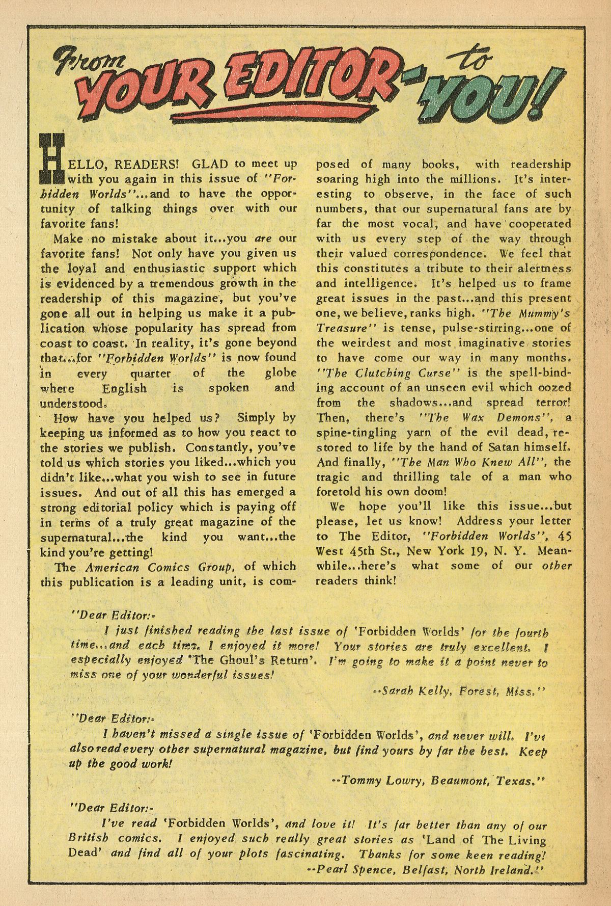 Forbidden Worlds #11 (American Comics Group), page 22. Public domain (US).