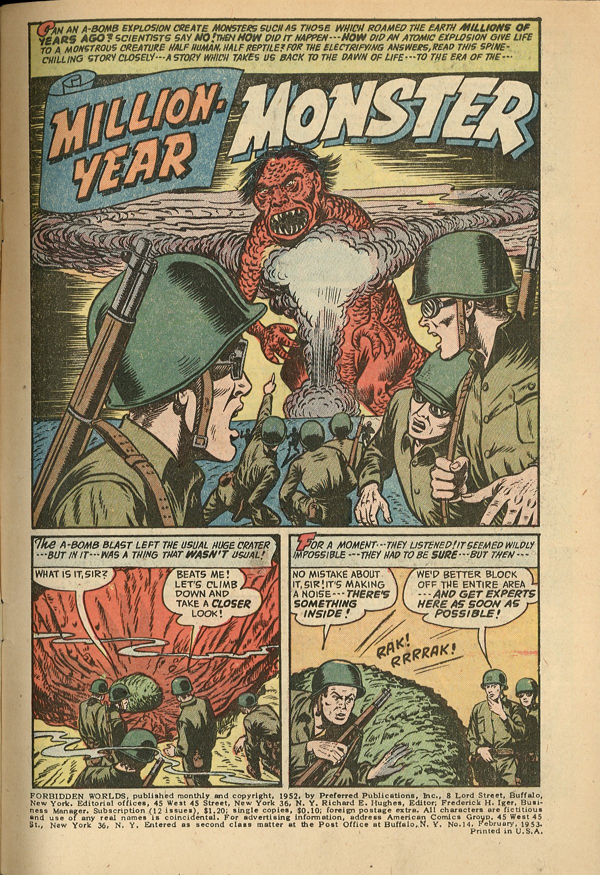 Forbidden Worlds #14 (American Comics Group), page 3. Public domain (US).