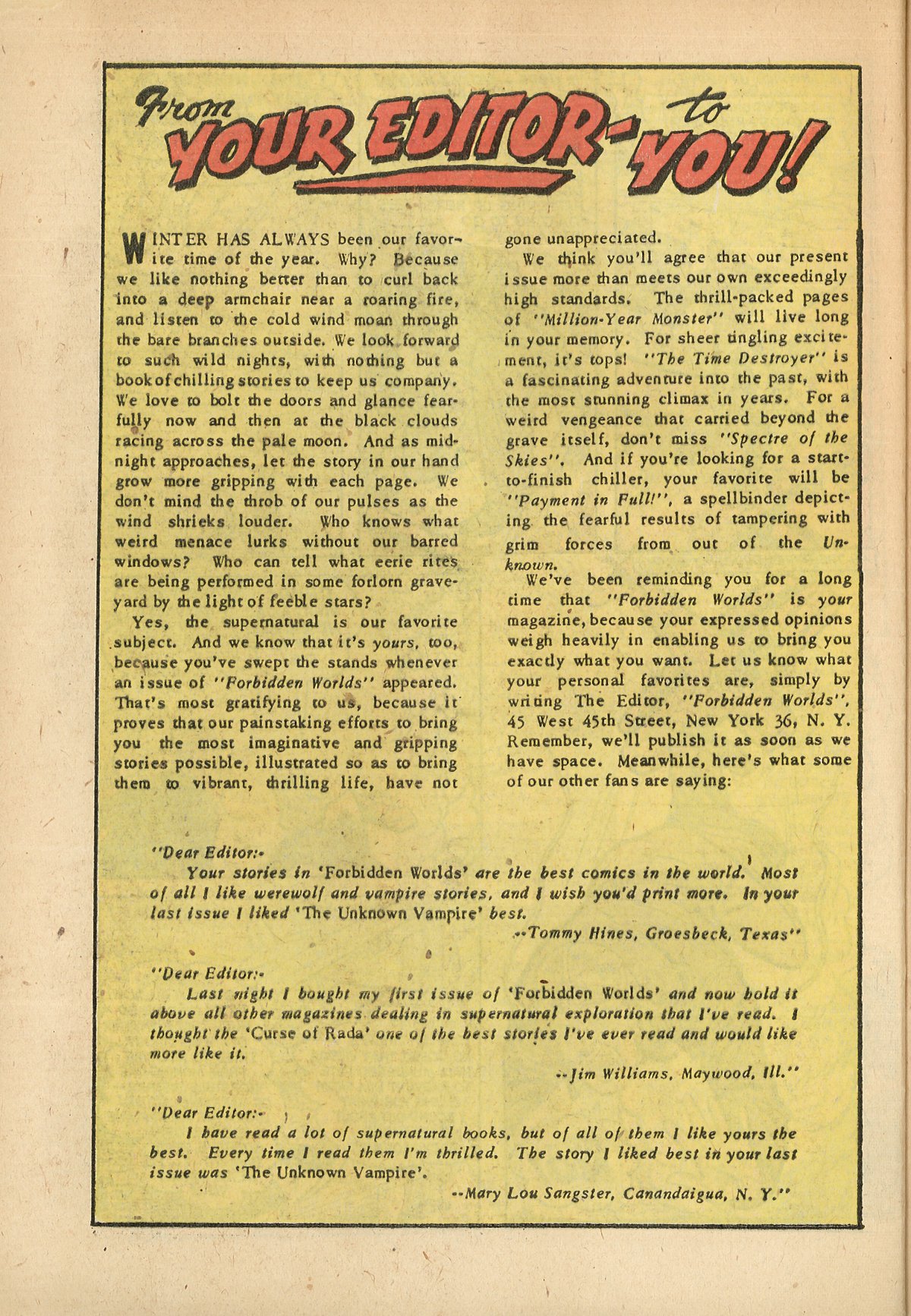 Forbidden Worlds #14 (American Comics Group), page 28. Public domain (US).