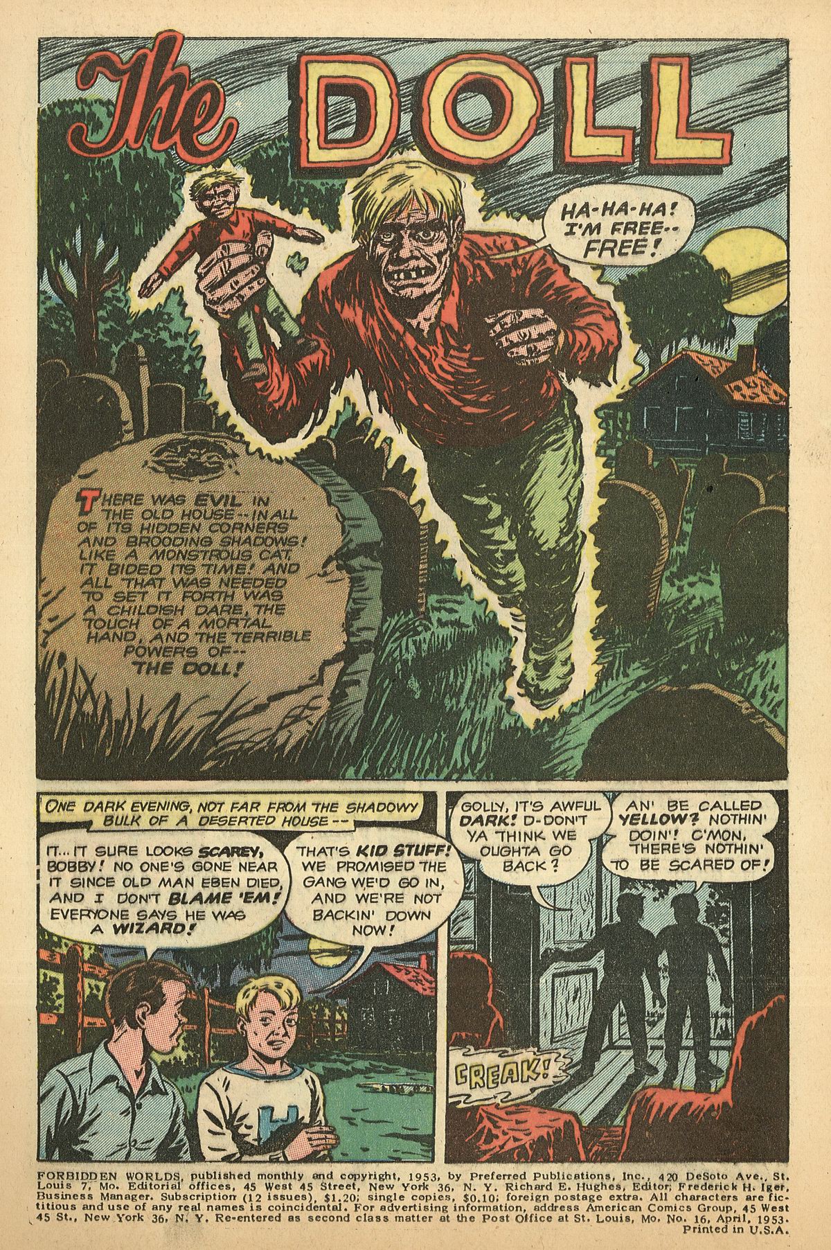 Forbidden Worlds #16 (American Comics Group), page 3. Public domain (US).