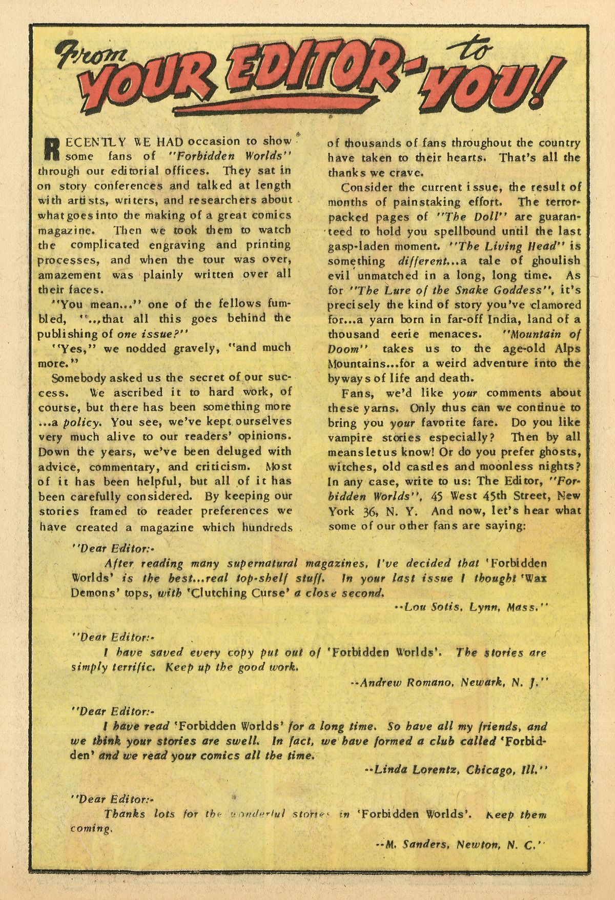 Forbidden Worlds #16 (American Comics Group), page 26. Public domain (US).