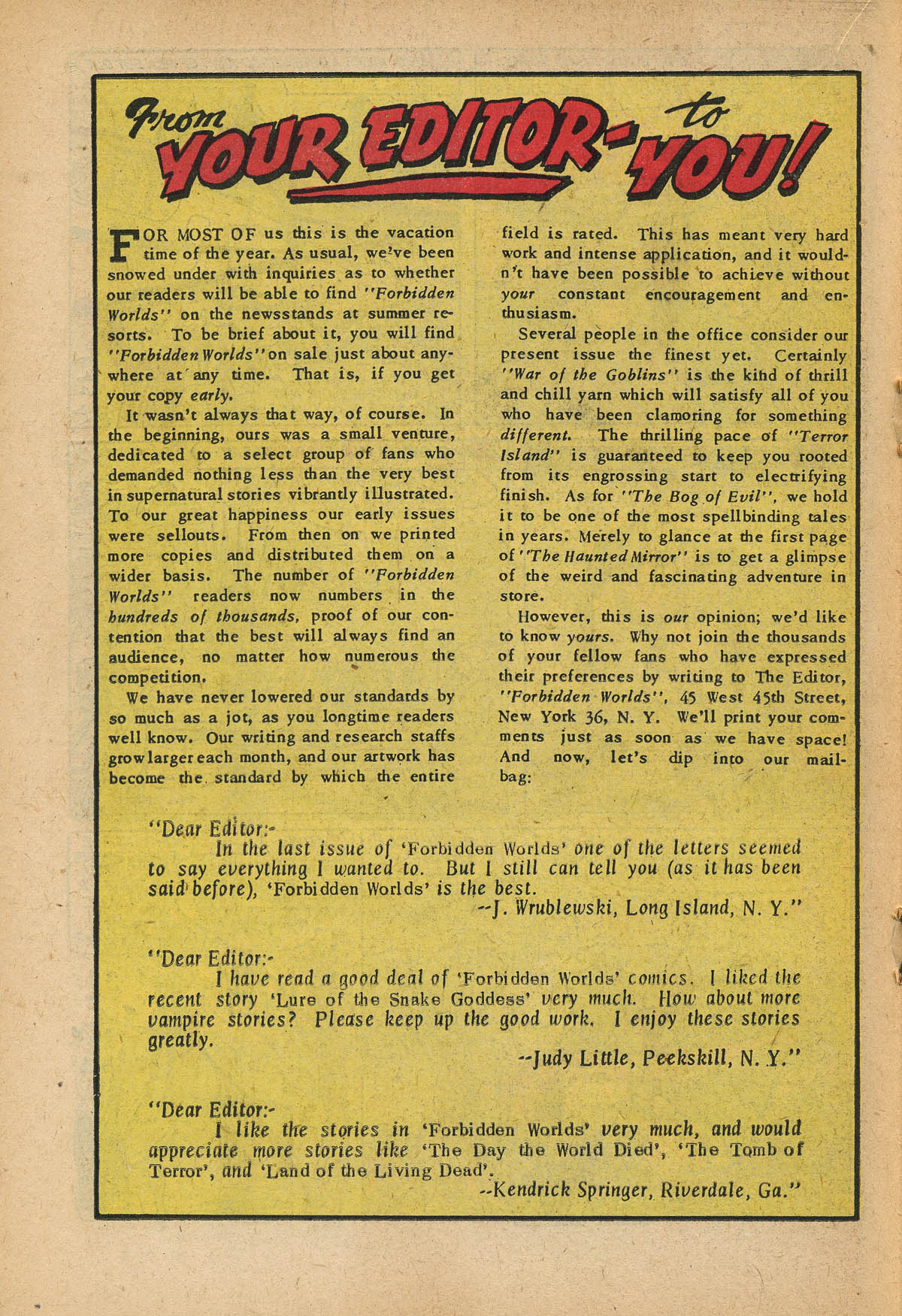Forbidden Worlds #20 (American Comics Group), page 18. Public domain (US).