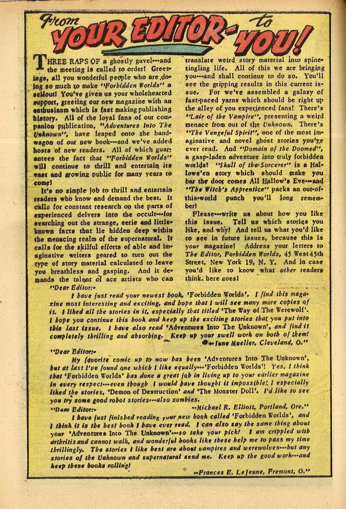 Forbidden Worlds #3 (American Comics Group), page 22. Public domain (US).