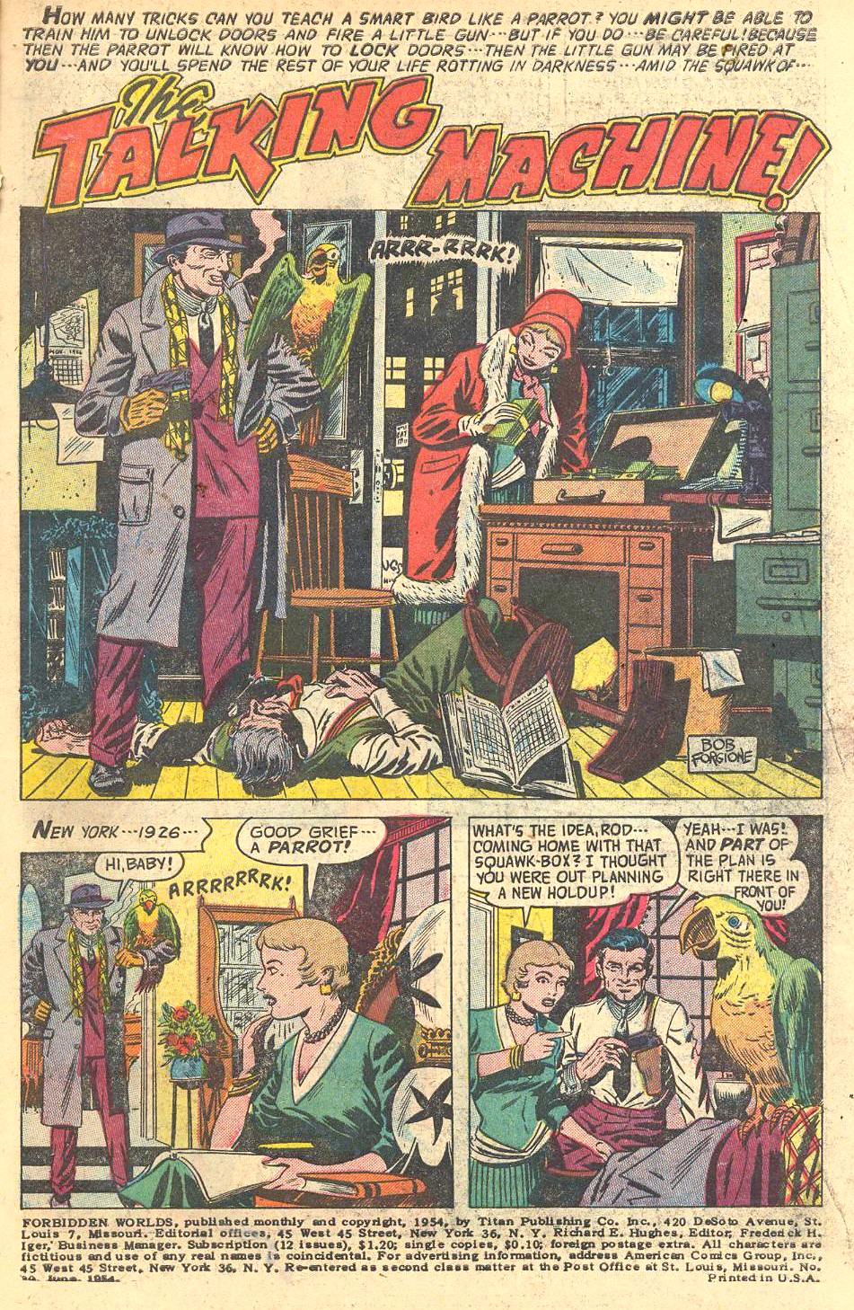 Forbidden Worlds #30 (American Comics Group), page 3. Public domain (US).