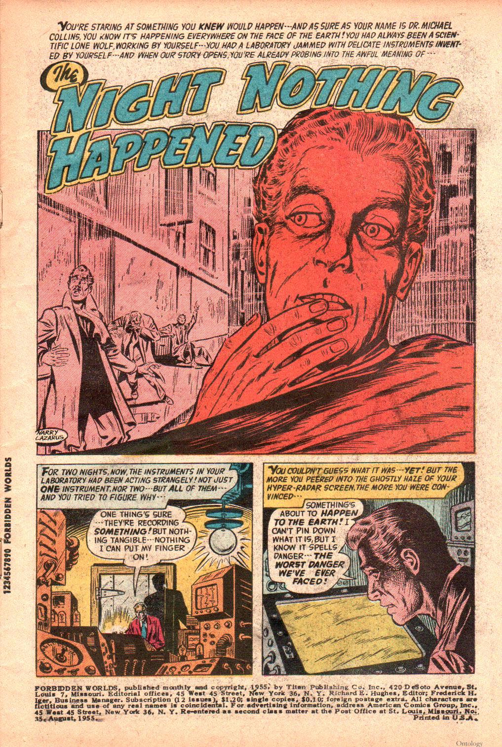 Forbidden Worlds #35 (American Comics Group), page 3. Public domain (US).