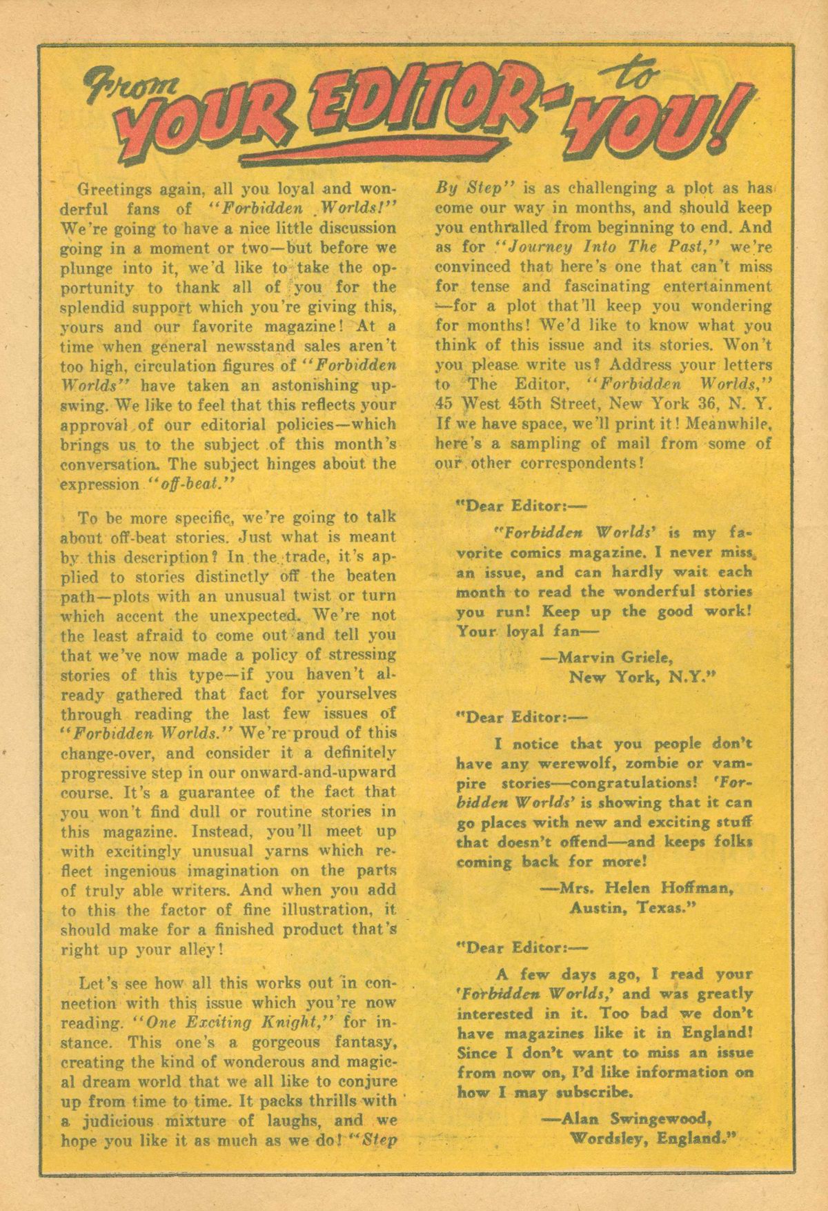 Forbidden Worlds #37 (American Comics Group), page 22. Public domain (US).