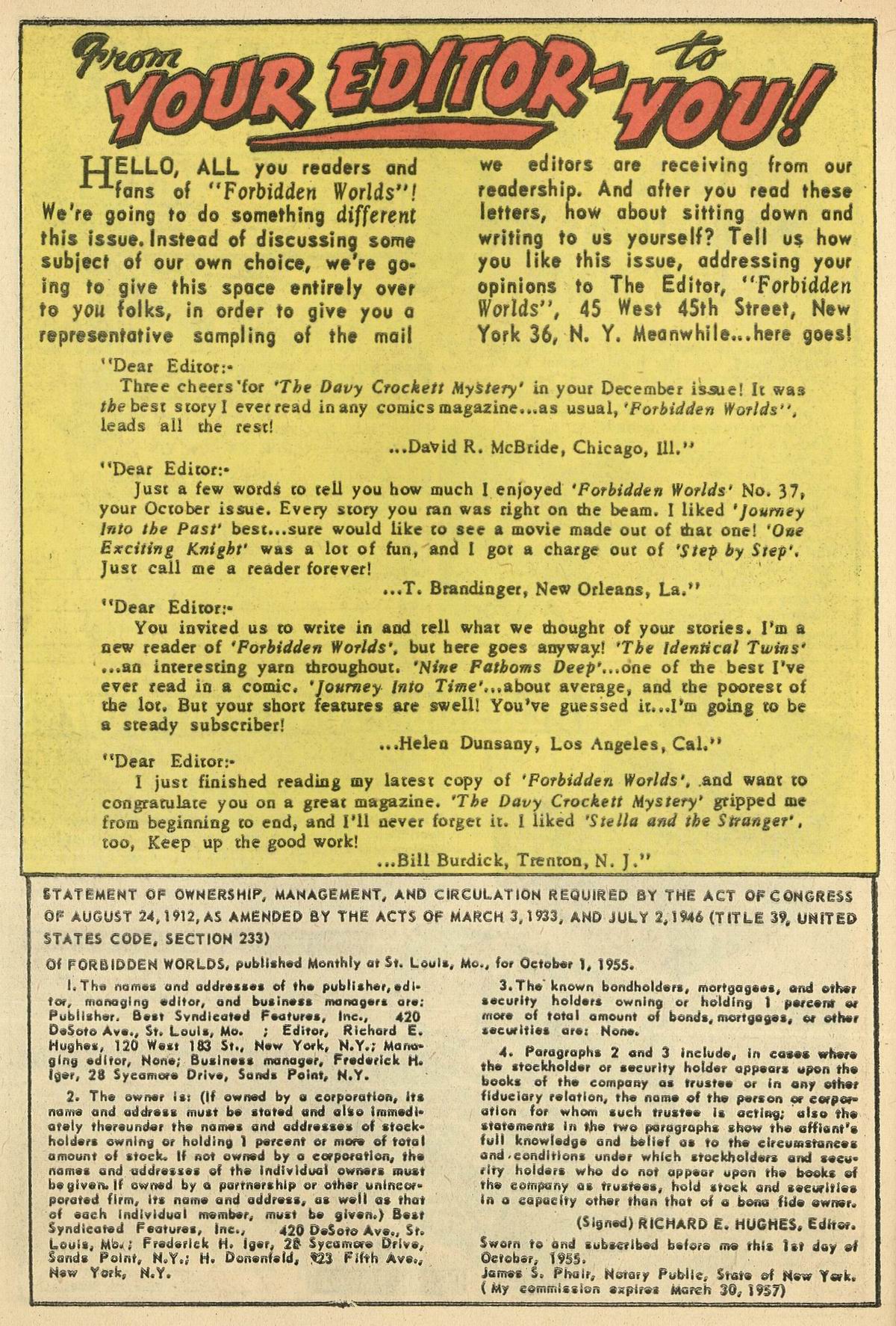 Forbidden Worlds #42 (American Comics Group), page 28. Public domain (US).