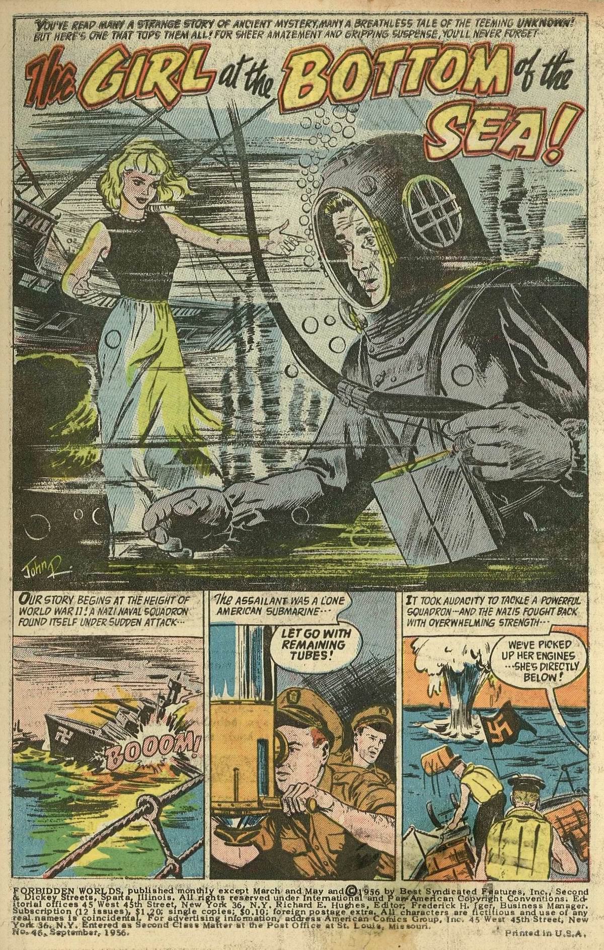 Forbidden Worlds #46 (American Comics Group), page 3. Public domain (US).