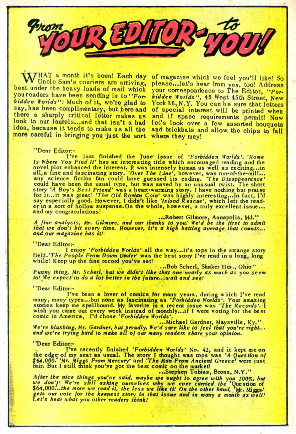 Forbidden Worlds #47 (American Comics Group), page 24. Public domain (US).