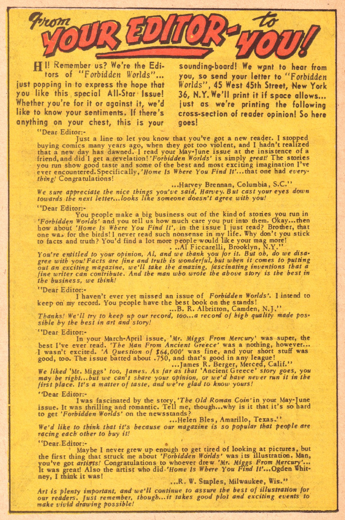 Forbidden Worlds #48 (American Comics Group), page 24. Public domain (US).