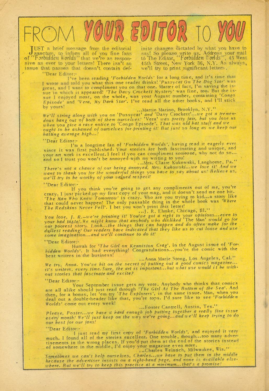 Forbidden Worlds #49 (American Comics Group), page 26. Public domain (US).