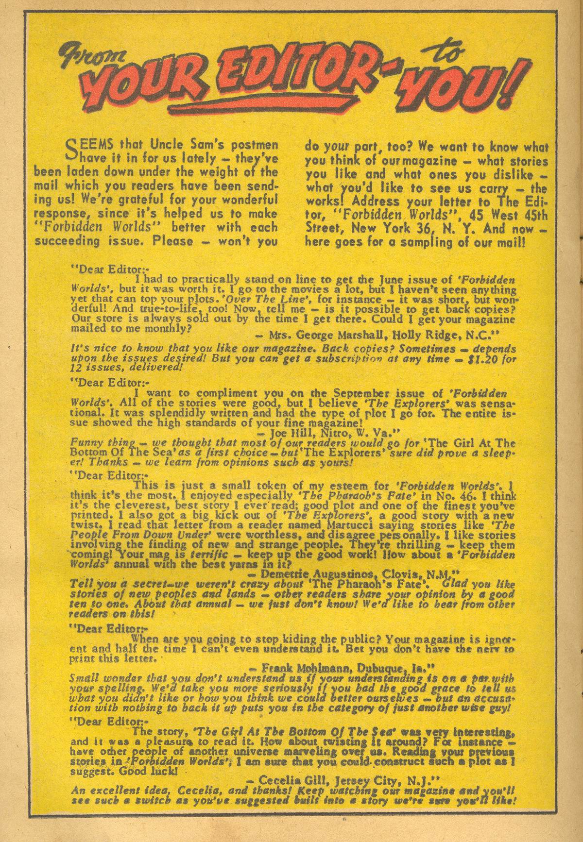 Forbidden Worlds #50 (American Comics Group), page 22. Public domain (US).