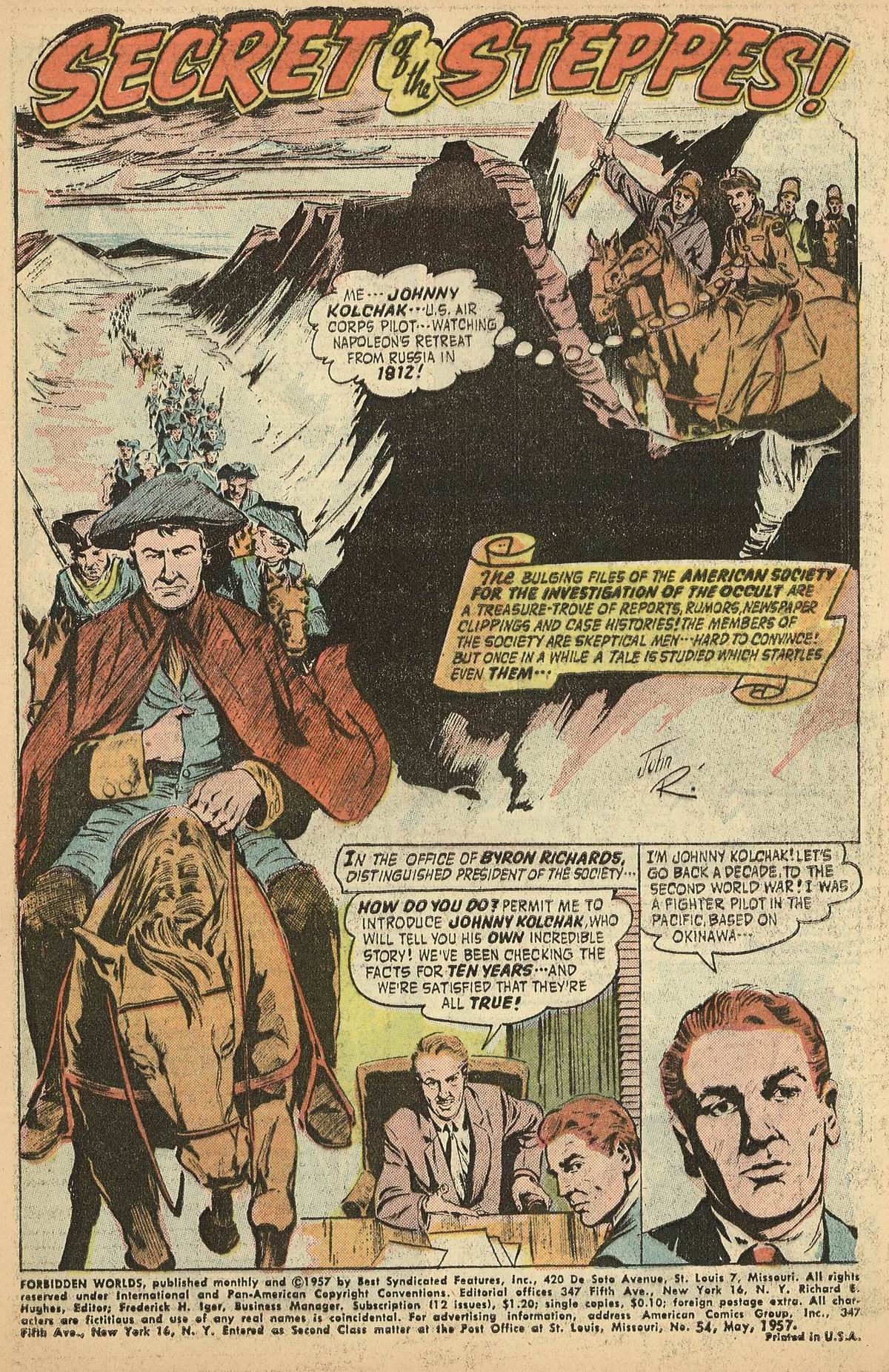 Forbidden Worlds #54 (American Comics Group), page 3. Public domain (US).