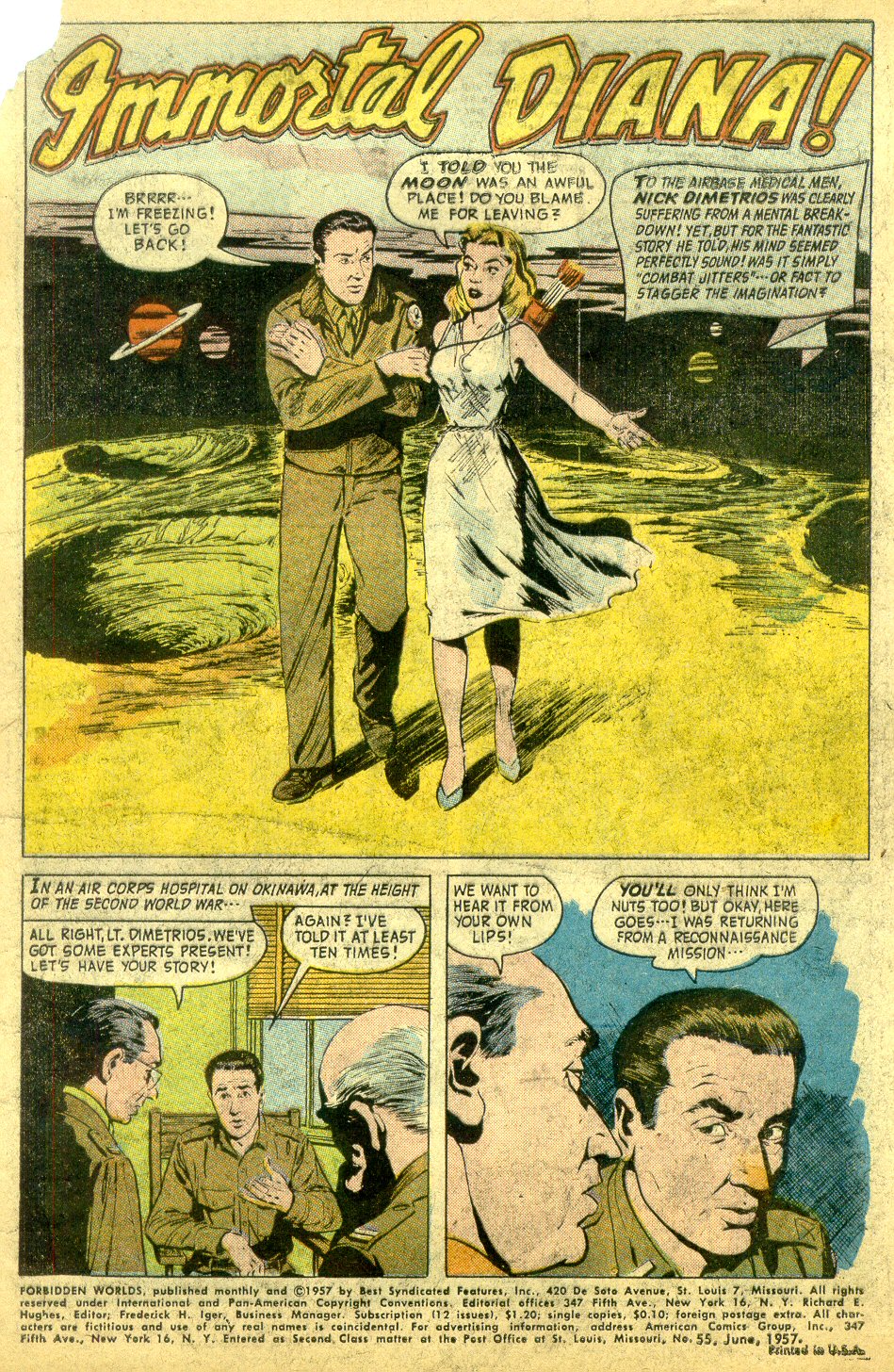 Forbidden Worlds #55 (American Comics Group), page 2. Public domain (US).