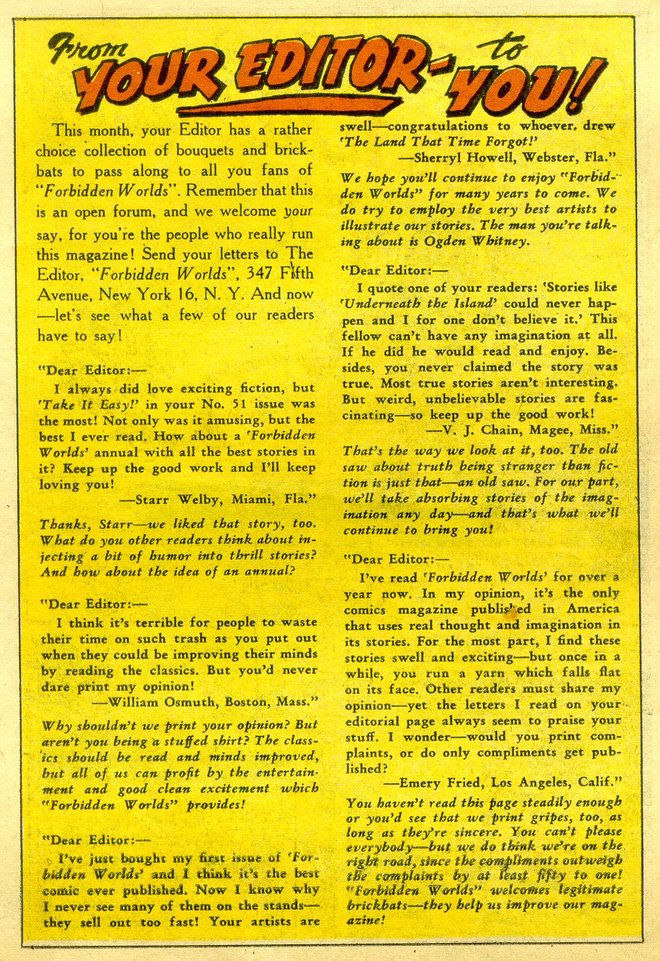 Forbidden Worlds #55 (American Comics Group), page 19. Public domain (US).